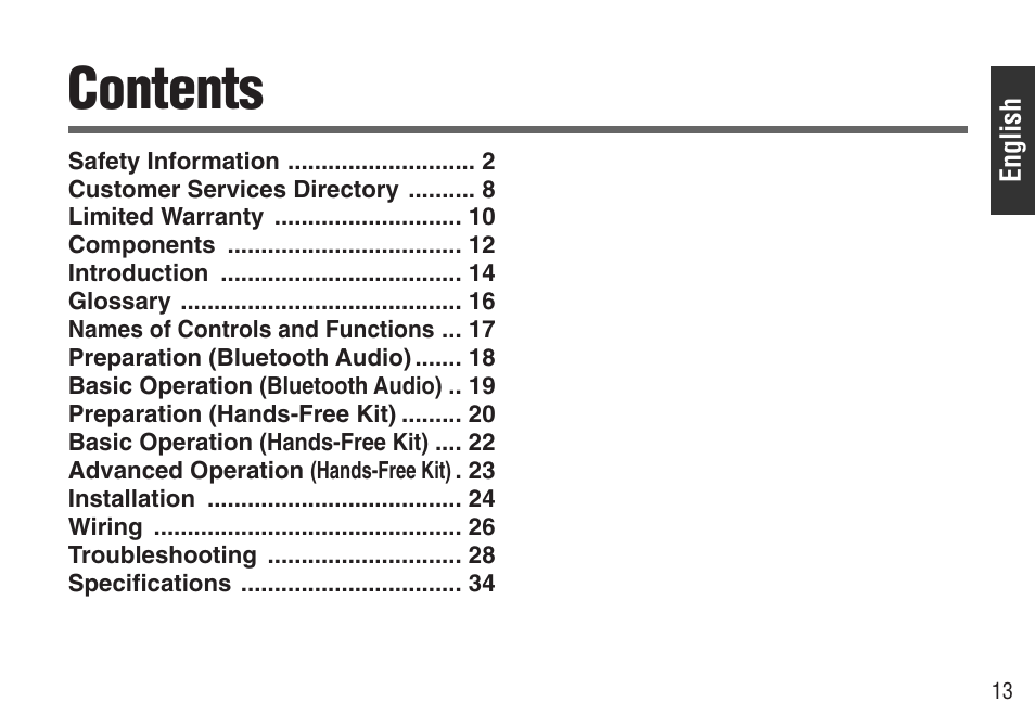 Panasonic CY-BT200U User Manual | Page 13 / 36