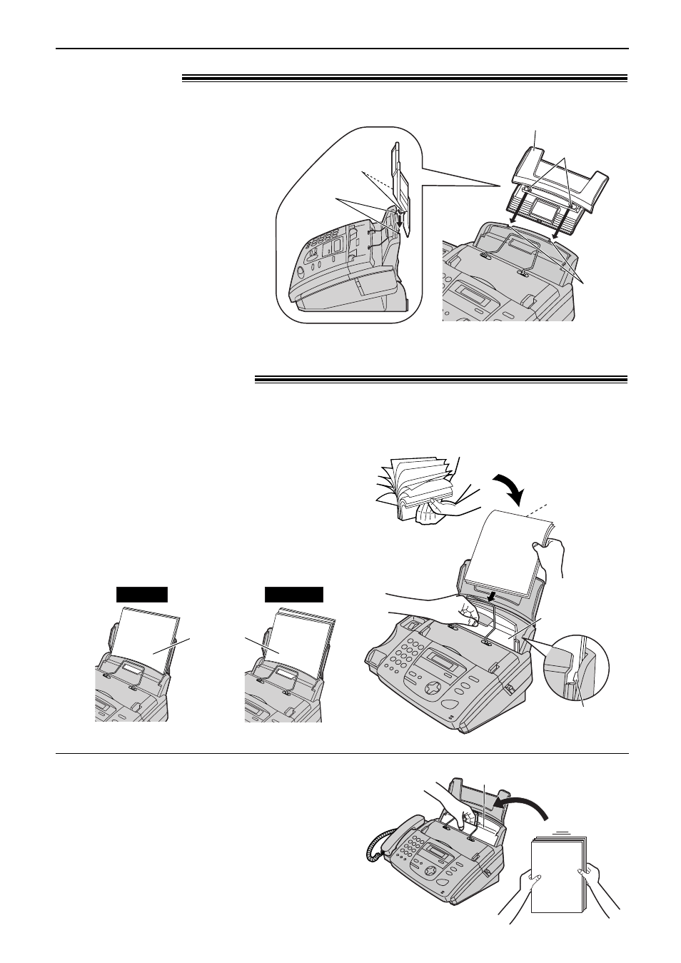 Paper tray, Recording paper, Setup | Panasonic KX-FP151 User Manual | Page 15 / 88