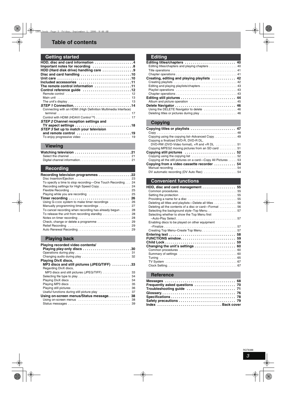 Panasonic DMR-EX85 User Manual | Page 3 / 80