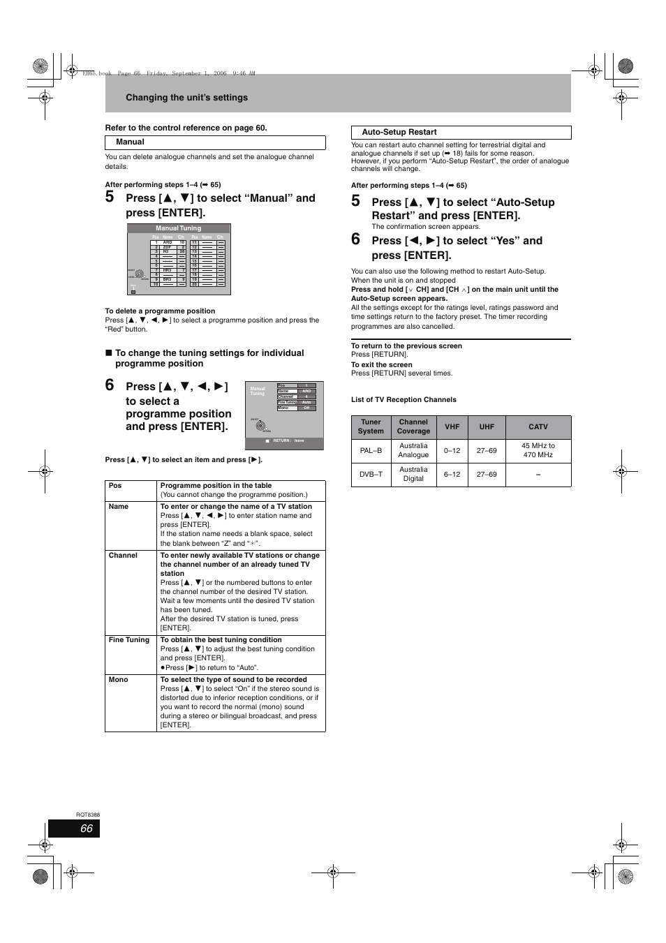 Press [ 2 , 1 ] to select “yes” and press [enter | Panasonic DMR-EX85 User Manual | Page 66 / 80