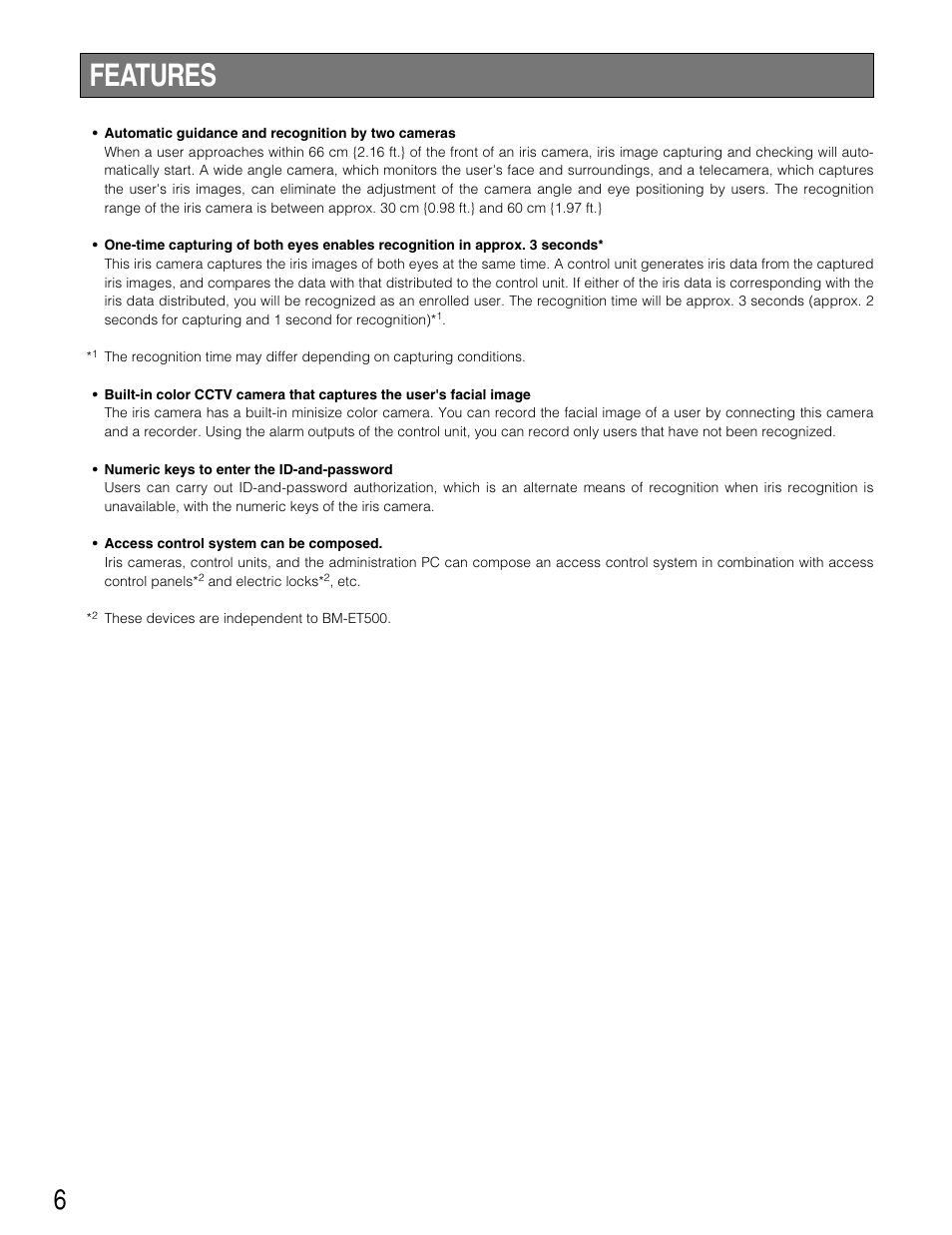 Features | Panasonic BM-ET500 User Manual | Page 6 / 24