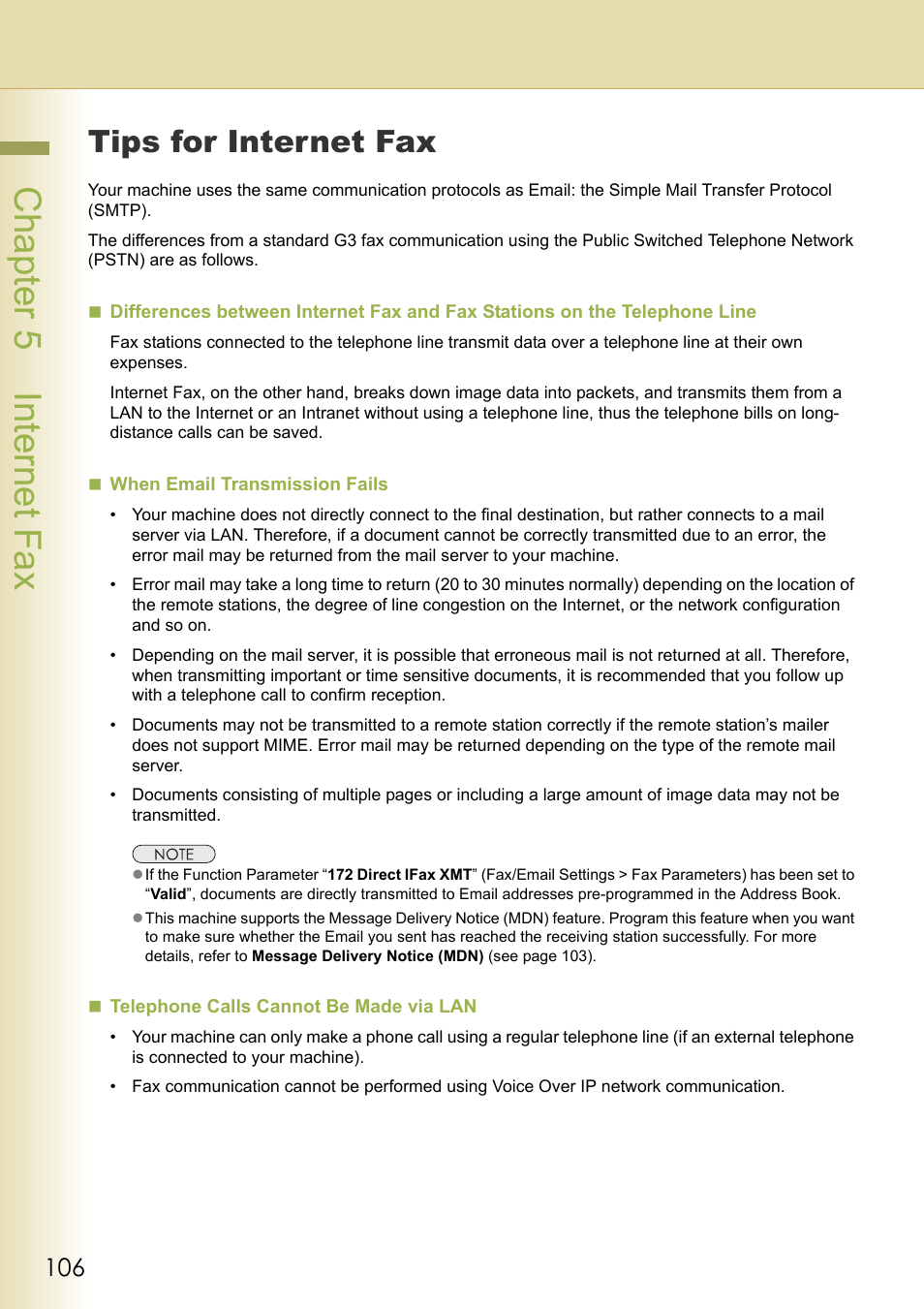 Tips for internet fax, Chapter 5 internet fax | Panasonic Laser Fax UF-6000 User Manual | Page 106 / 224