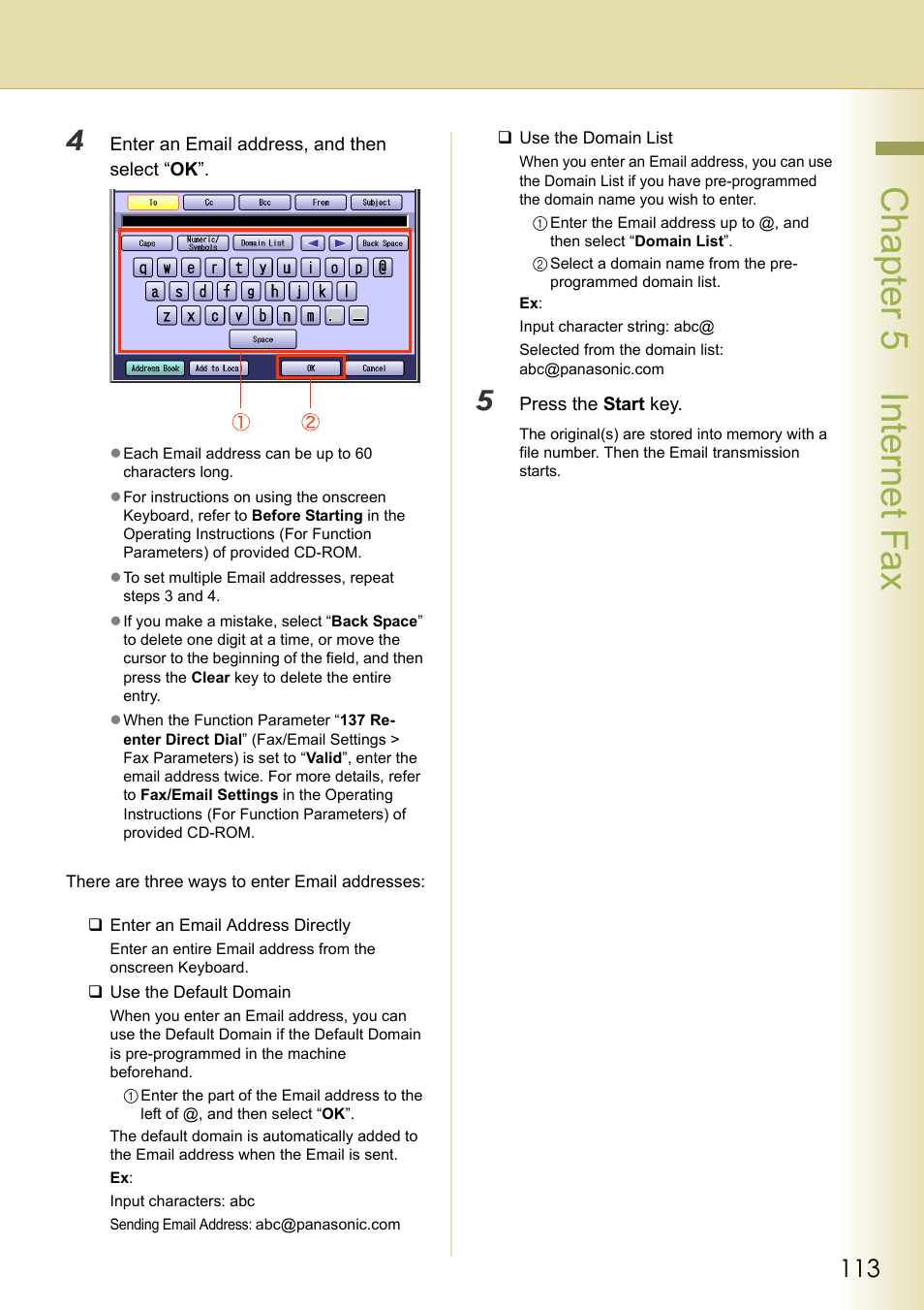 Chapter 5 internet fax | Panasonic Laser Fax UF-6000 User Manual | Page 113 / 224