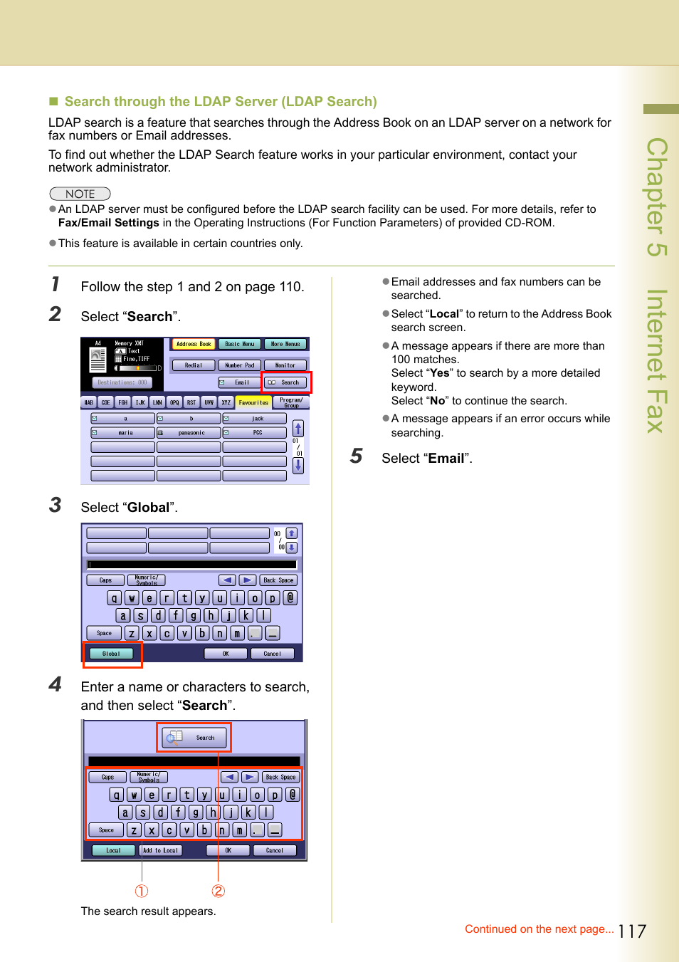 Chapter 5 internet fax | Panasonic Laser Fax UF-6000 User Manual | Page 117 / 224