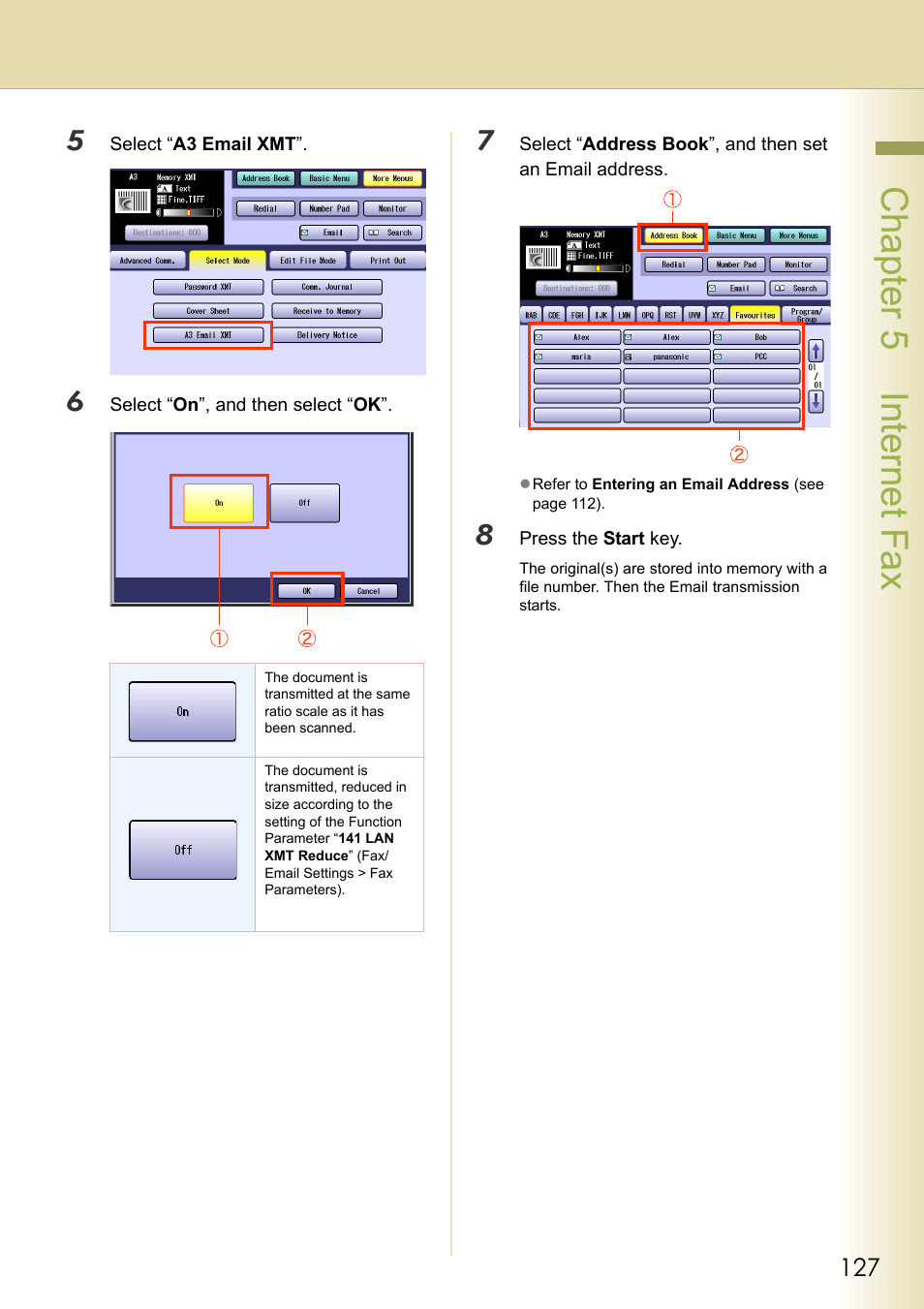 Chapter 5 internet fax | Panasonic Laser Fax UF-6000 User Manual | Page 127 / 224