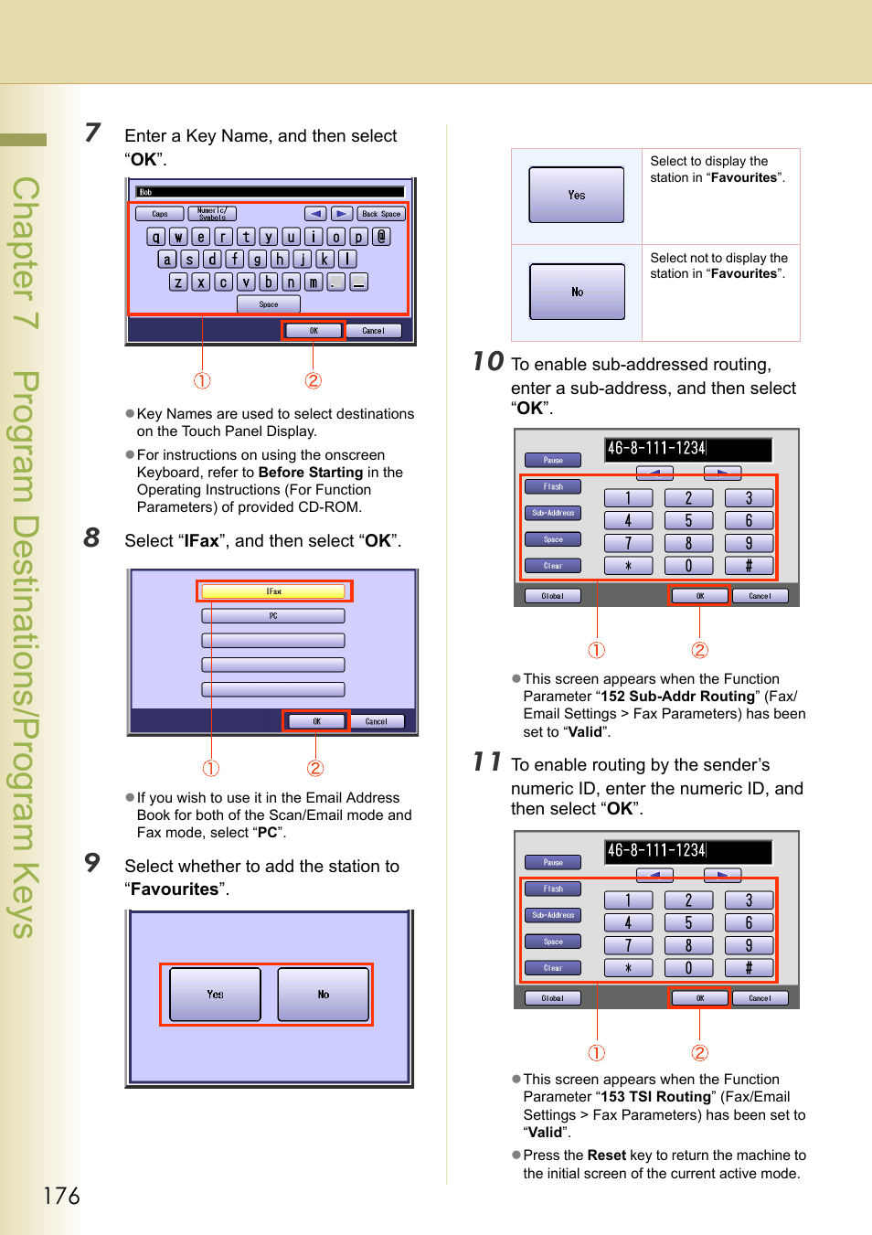 Chapter 7 program destinations/program keys | Panasonic Laser Fax UF-6000 User Manual | Page 176 / 224