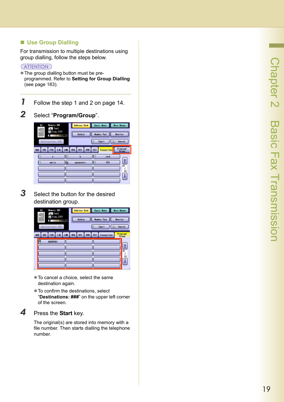 Chapter 2 basic fax transmission | Panasonic Laser Fax UF-6000 User Manual | Page 19 / 224