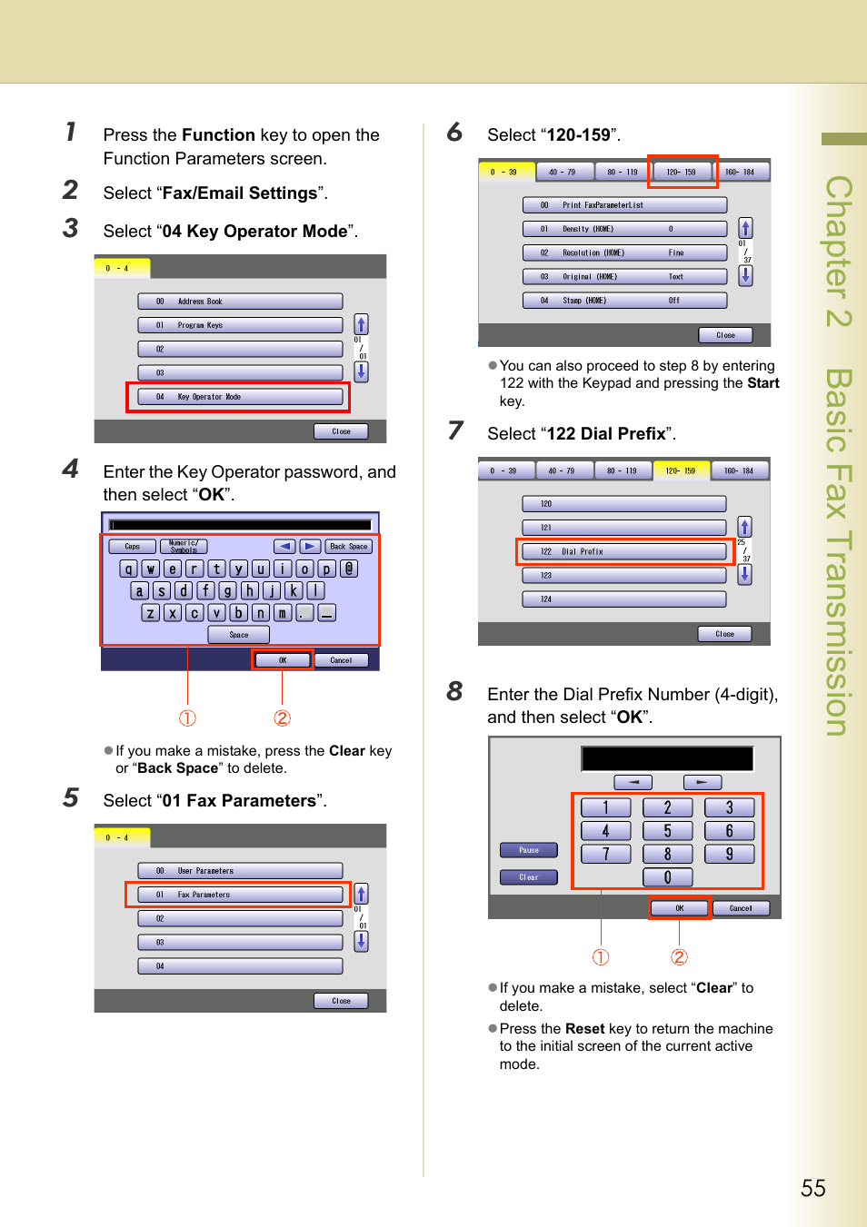 Chapter 2 basic fax transmission | Panasonic Laser Fax UF-6000 User Manual | Page 55 / 224