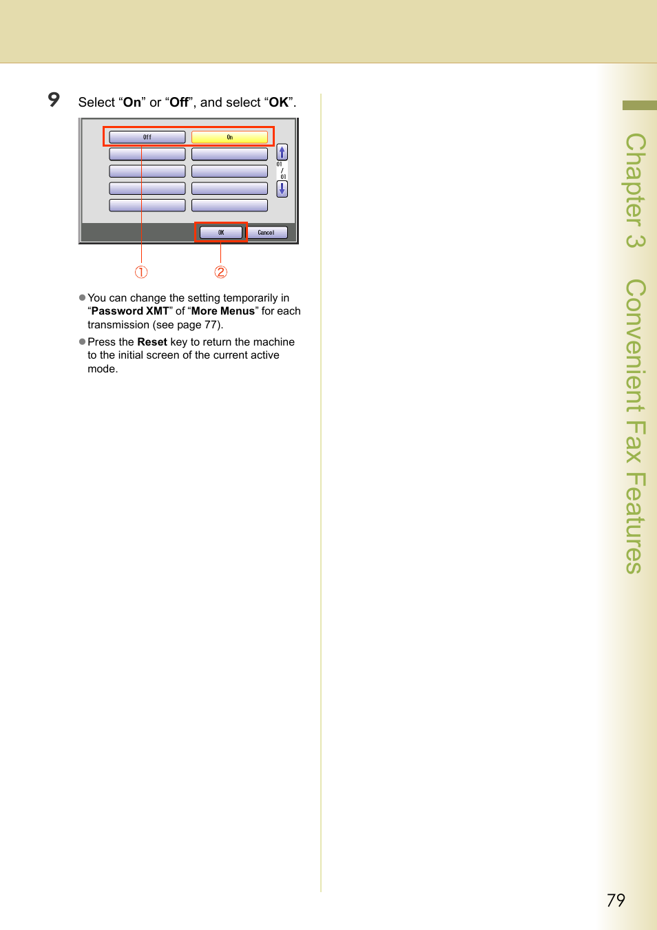 Chapter 3 convenient fax features | Panasonic Laser Fax UF-6000 User Manual | Page 79 / 224