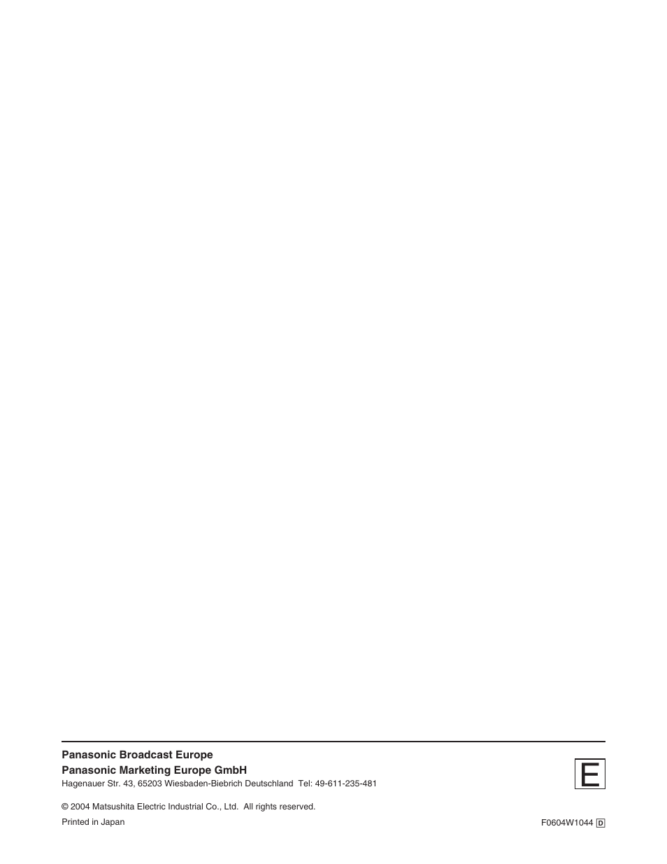 Panasonic AJ-YA120AG User Manual | Page 56 / 56