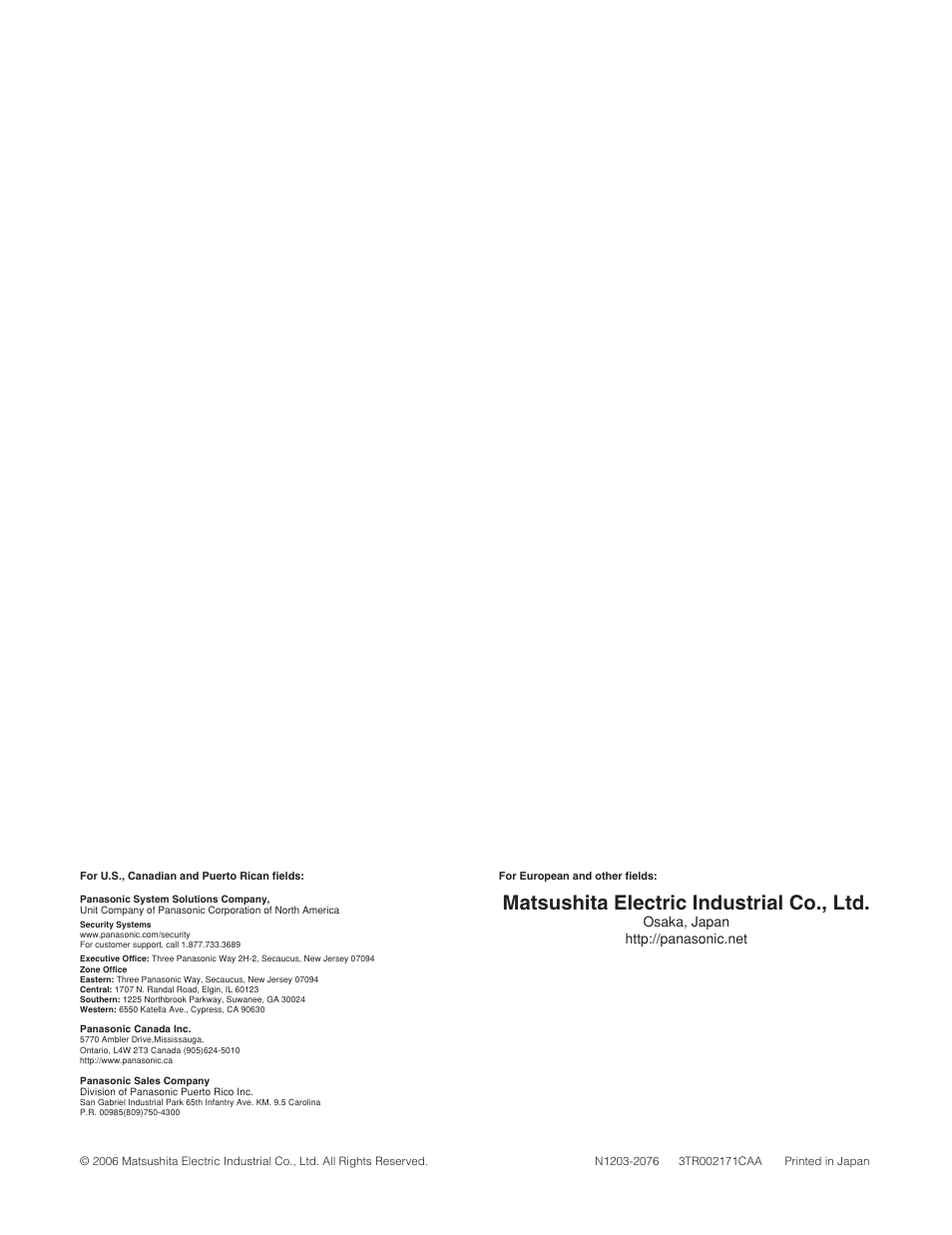 Matsushita electric industrial co., ltd | Panasonic WJ-MPU955 User Manual | Page 28 / 28