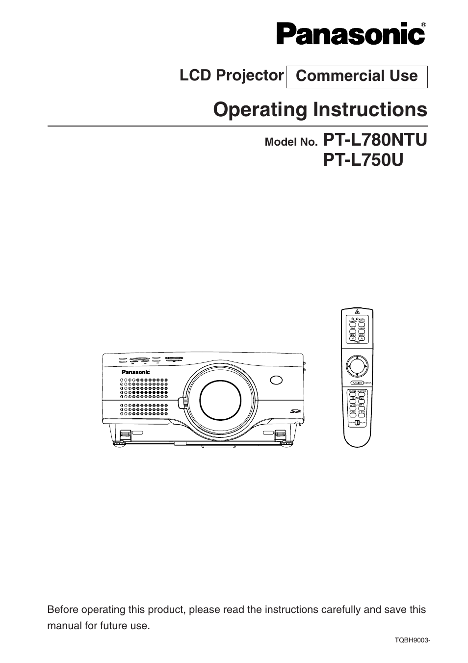 Panasonic TQBH9003-6 User Manual | 146 pages