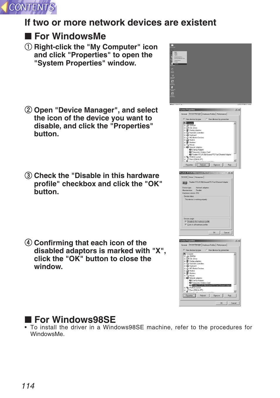 For windows98se | Panasonic TQBH9003-6 User Manual | Page 114 / 146