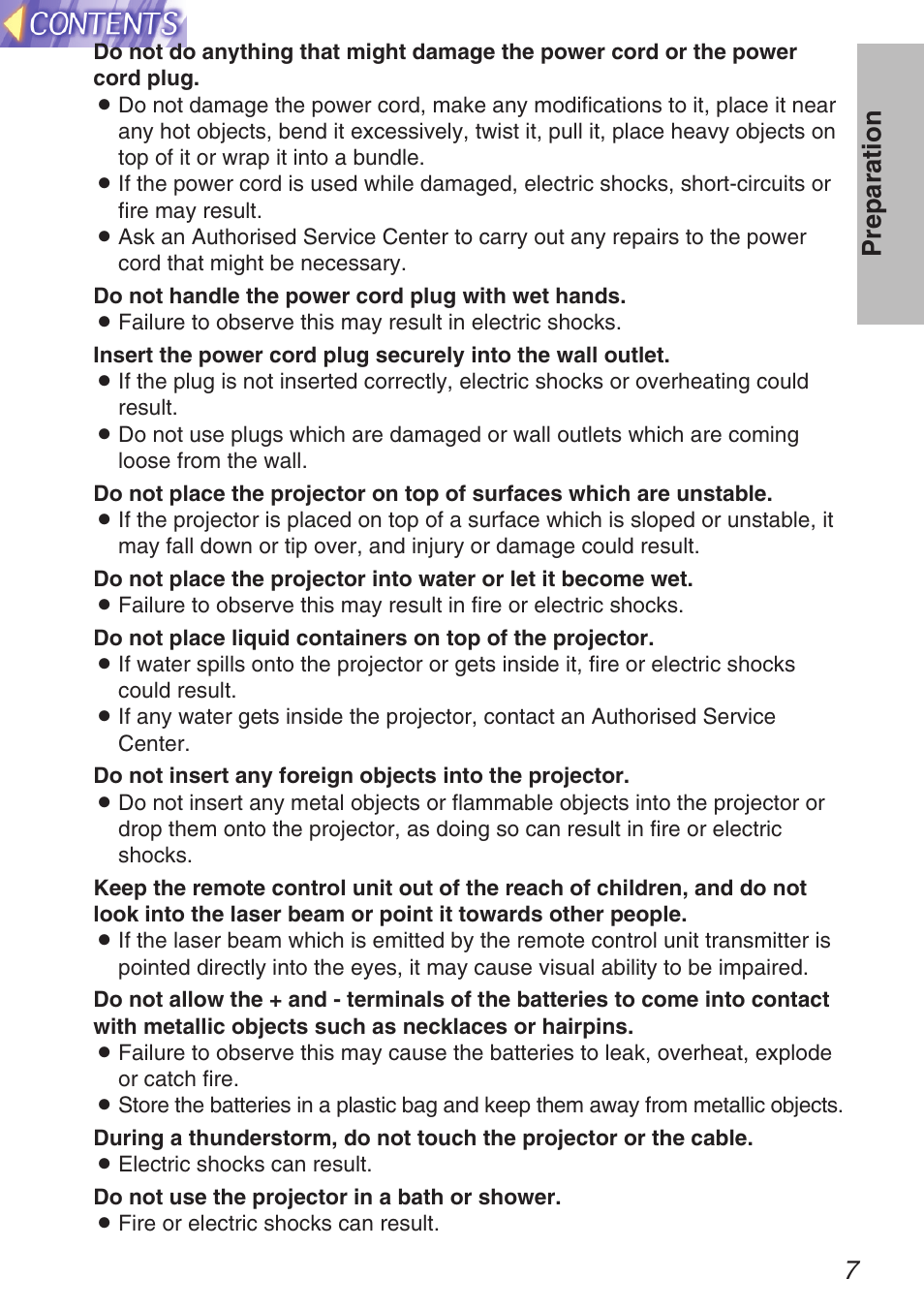 7preparation | Panasonic TQBH9003-6 User Manual | Page 7 / 146