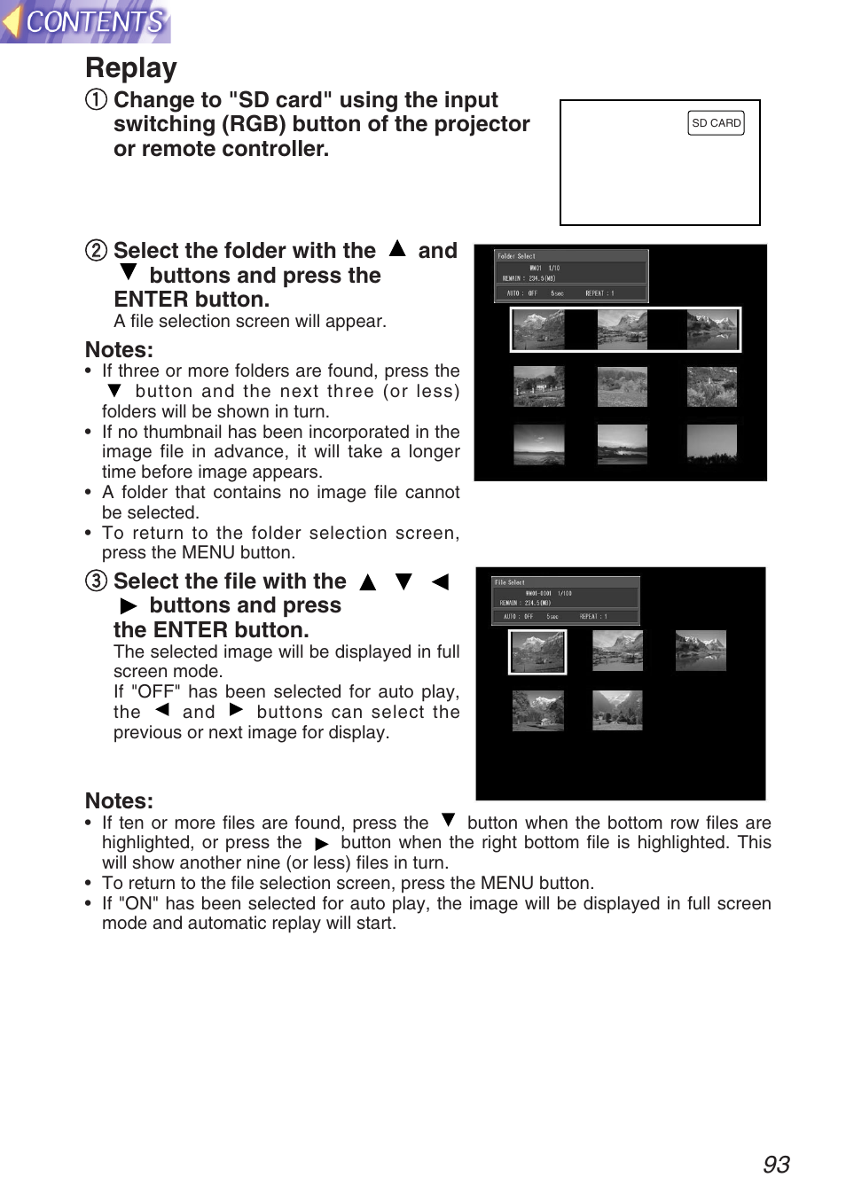 Replay | Panasonic TQBH9003-6 User Manual | Page 93 / 146