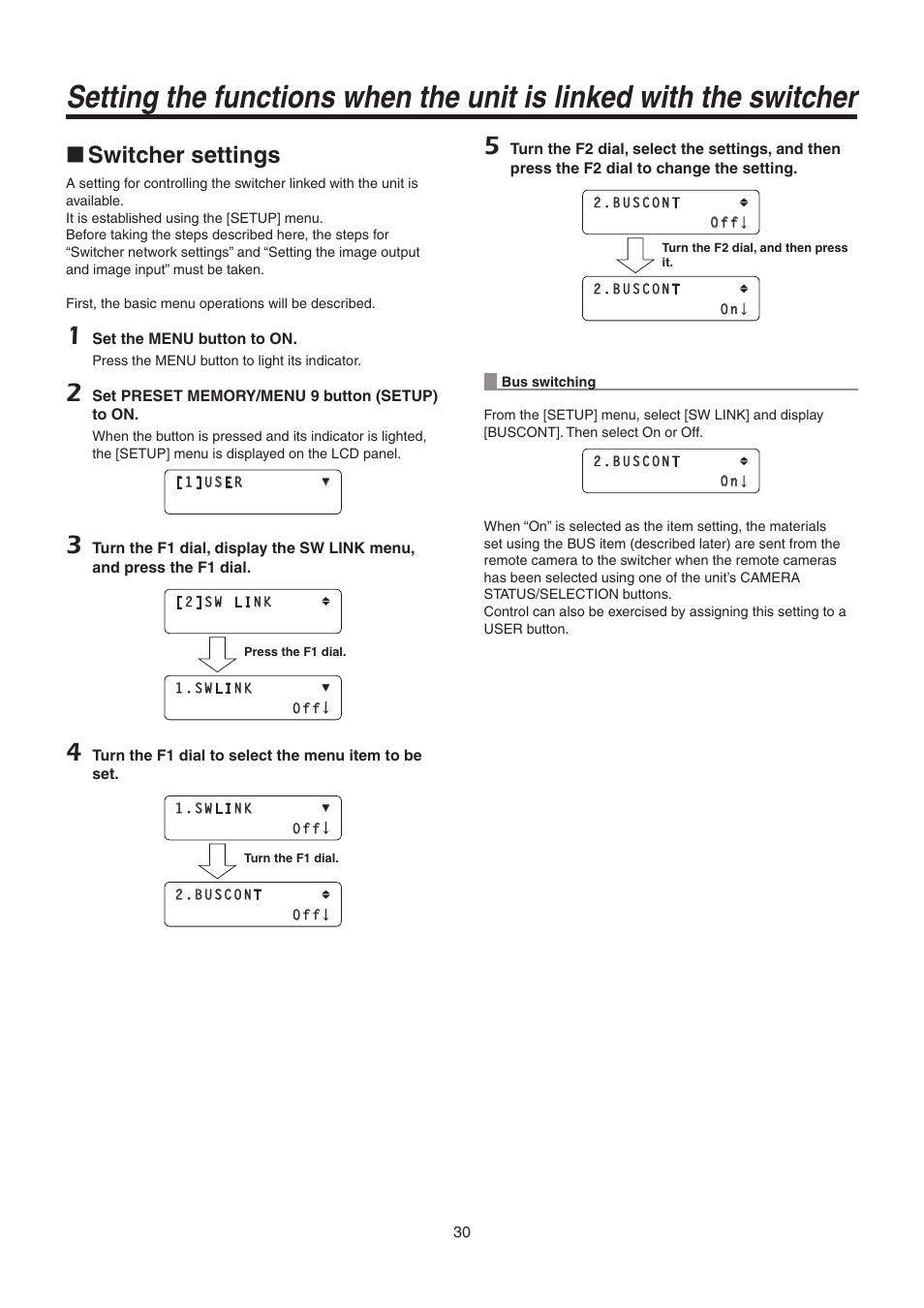 Switcher settings | Panasonic AW-RP50N User Manual | Page 30 / 48