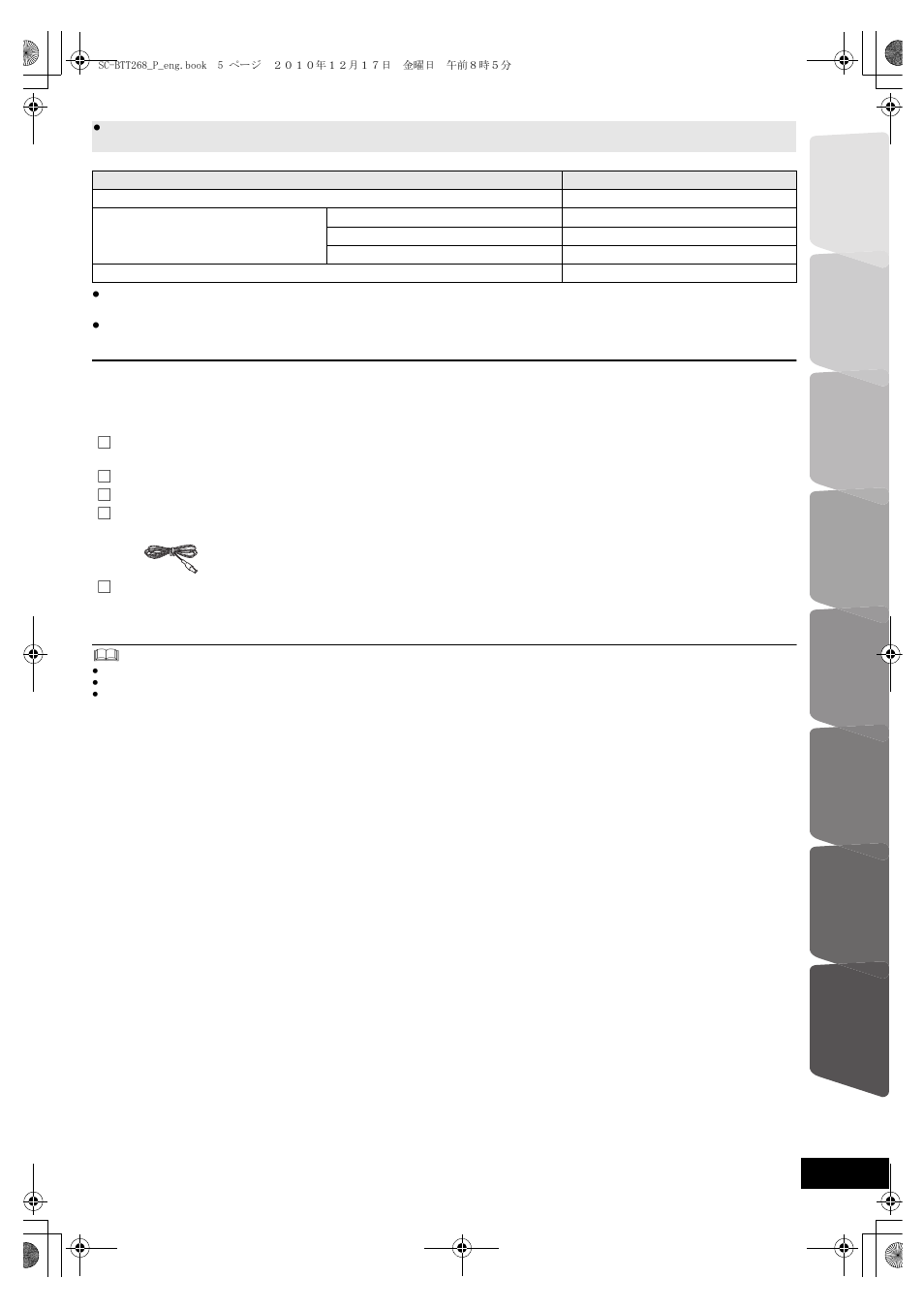 Accessory | Panasonic SC BTT268 User Manual | Page 5 / 44