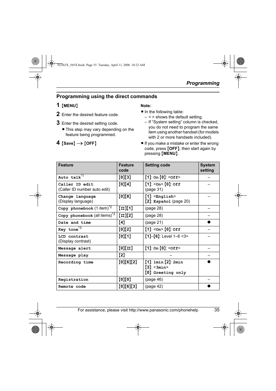 Panasonic X-TG5634 User Manual | Page 35 / 64