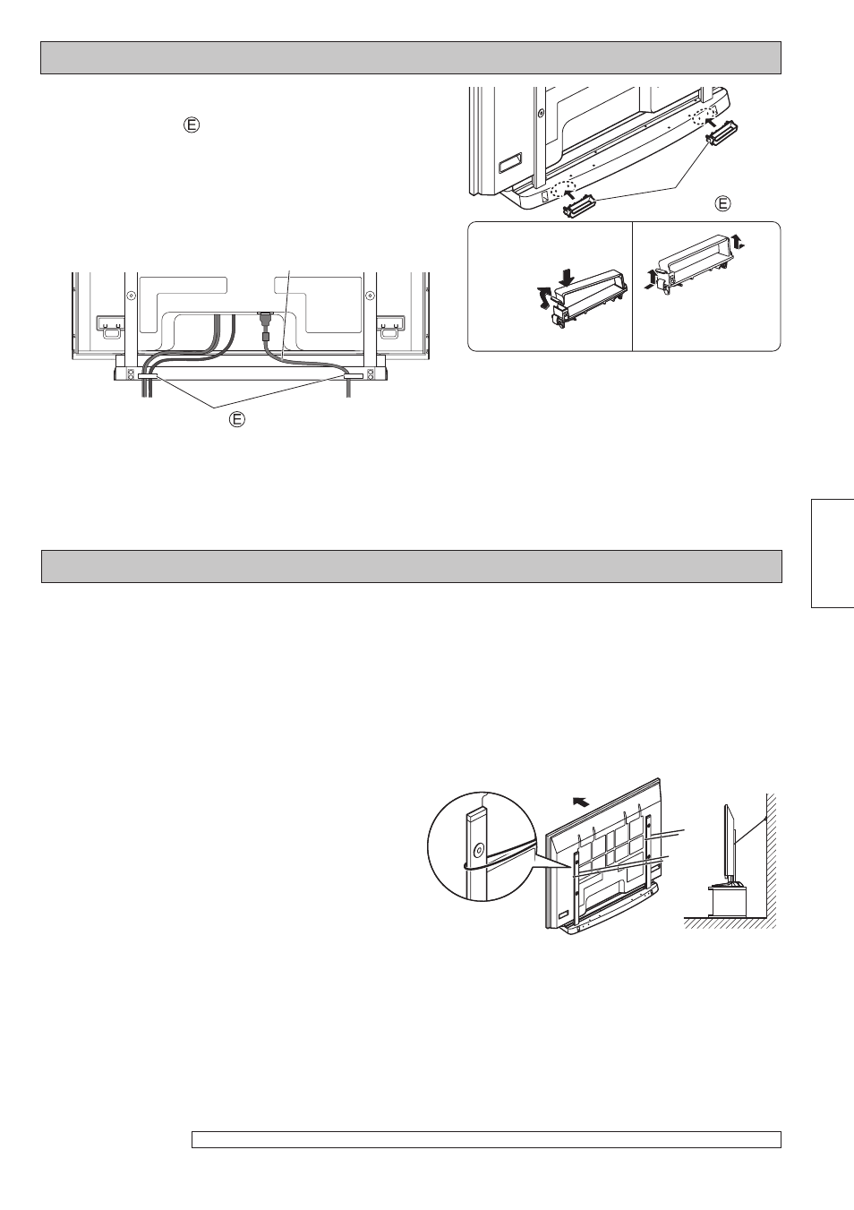 Instructions de mise en place des serre-câble, Pour éviter que l’écran plasma tombe | Panasonic TY-ST65VX100 User Manual | Page 21 / 44