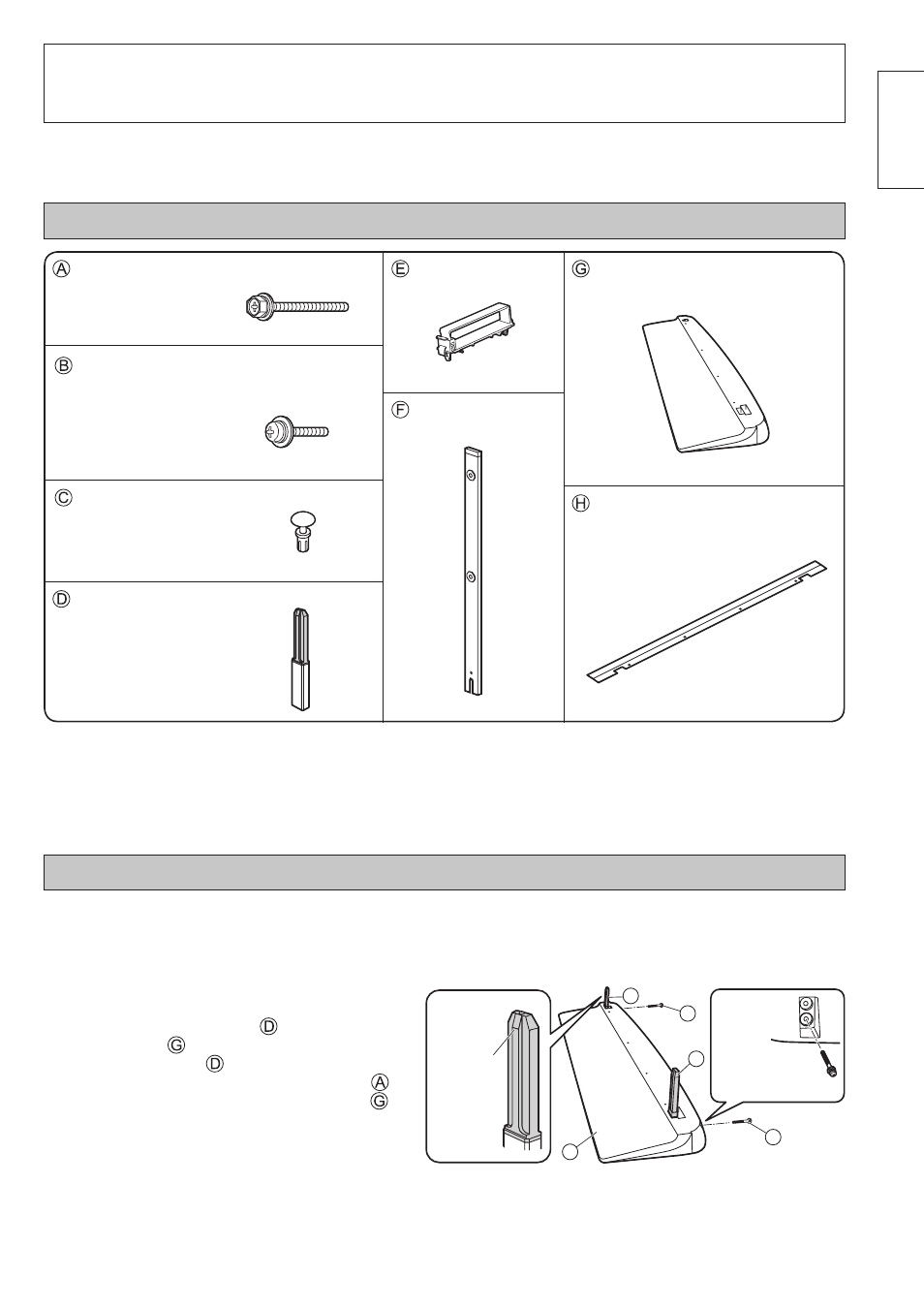 Assembling the pedestal, Parts for assembly, English | Panasonic TY-ST65VX100 User Manual | Page 3 / 44