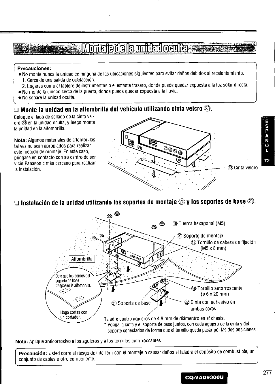 Precauciones, Ssjdqdobm0(91 | Panasonic CQ VAD9300U User Manual | Page 277 / 304