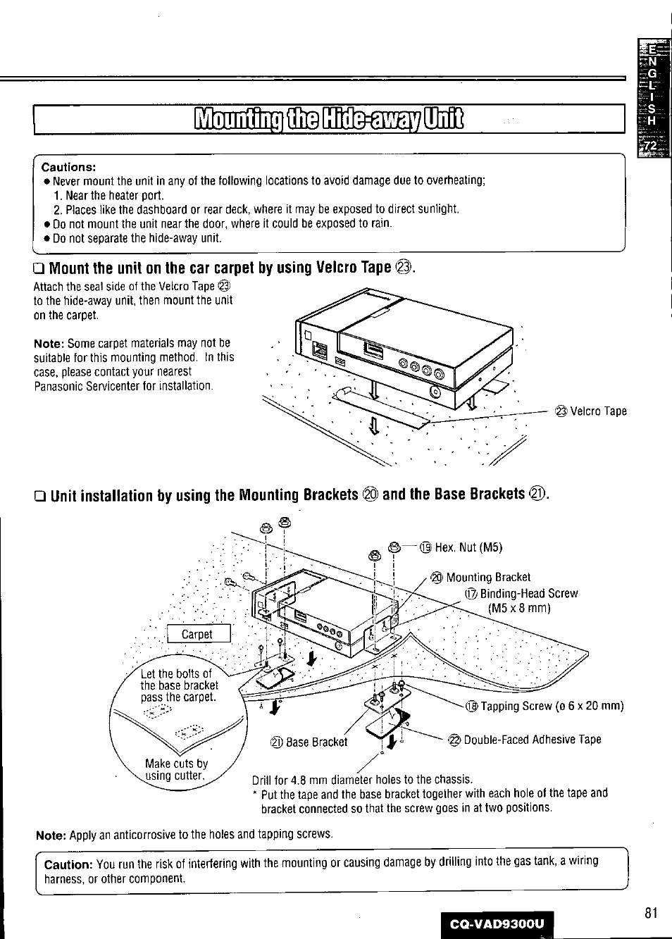 Panasonic CQ VAD9300U User Manual | Page 81 / 304