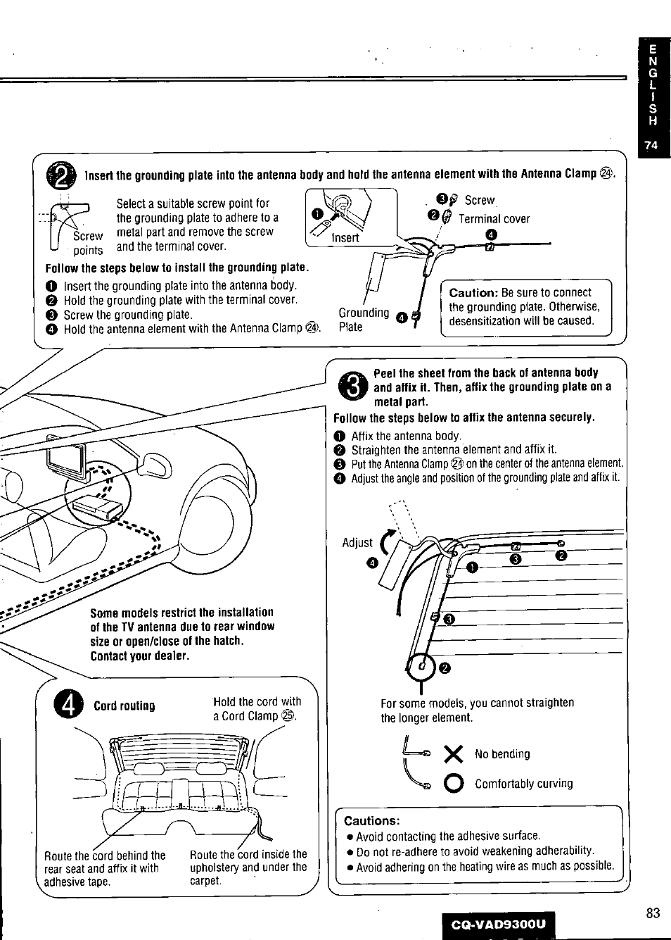 Panasonic CQ VAD9300U User Manual | Page 83 / 304