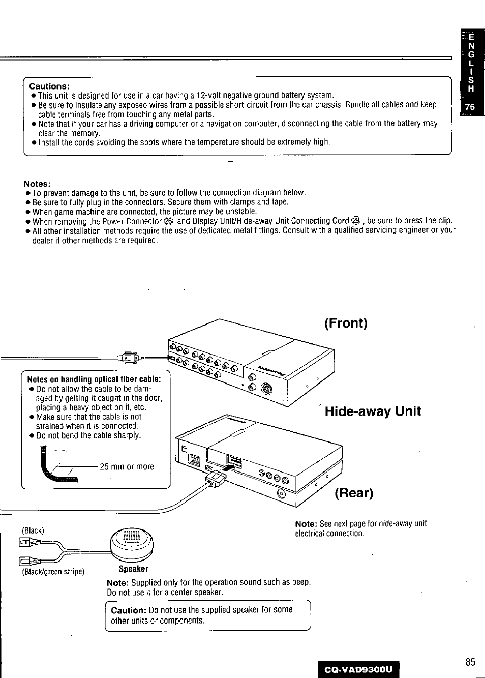 Notes | Panasonic CQ VAD9300U User Manual | Page 85 / 304