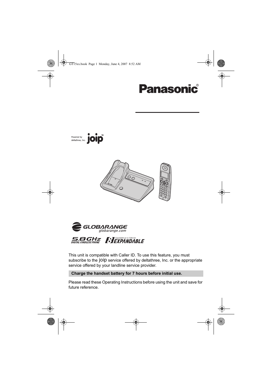 Panasonic BB-GT1540 User Manual | 112 pages
