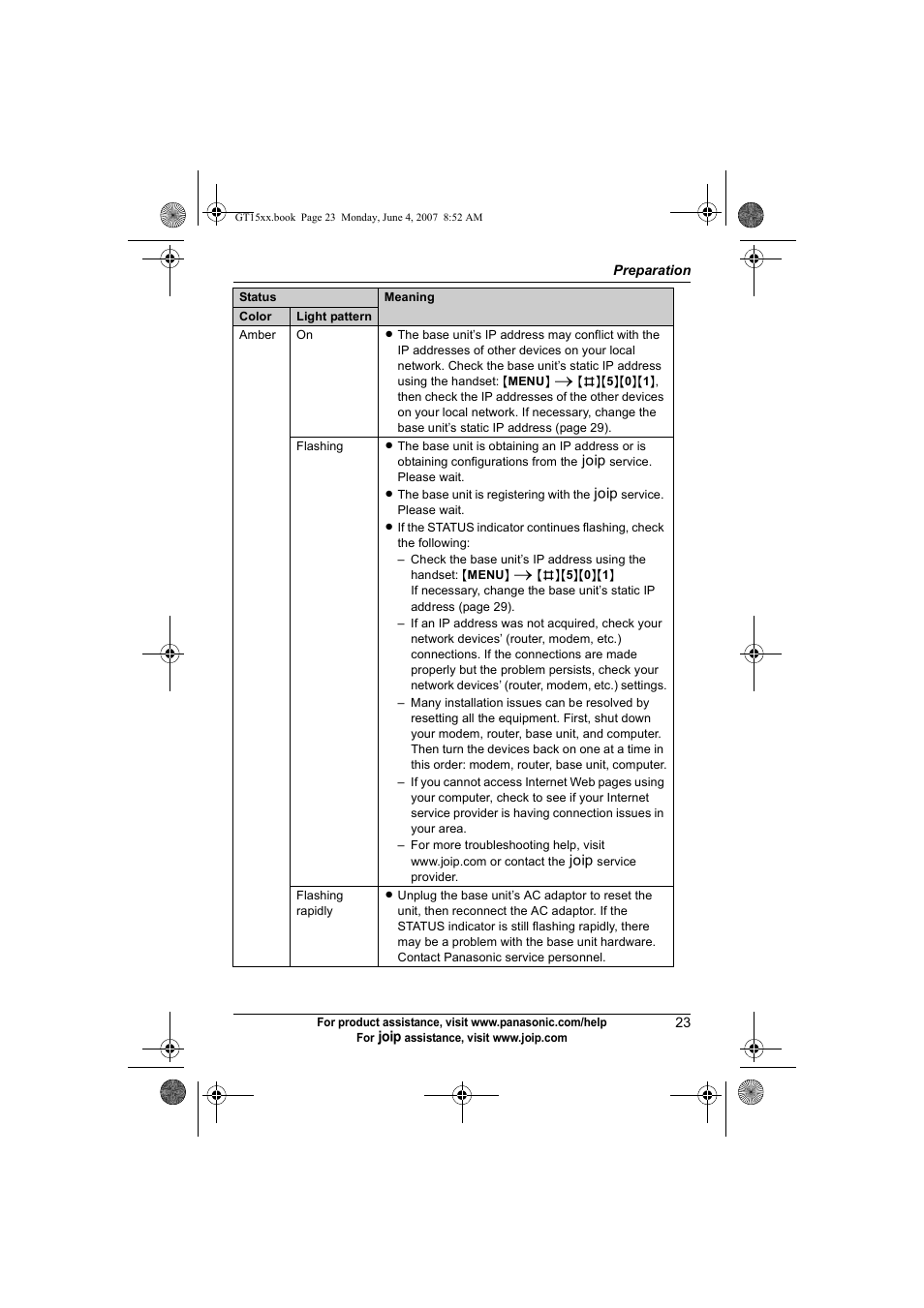 Panasonic BB-GT1540 User Manual | Page 23 / 112