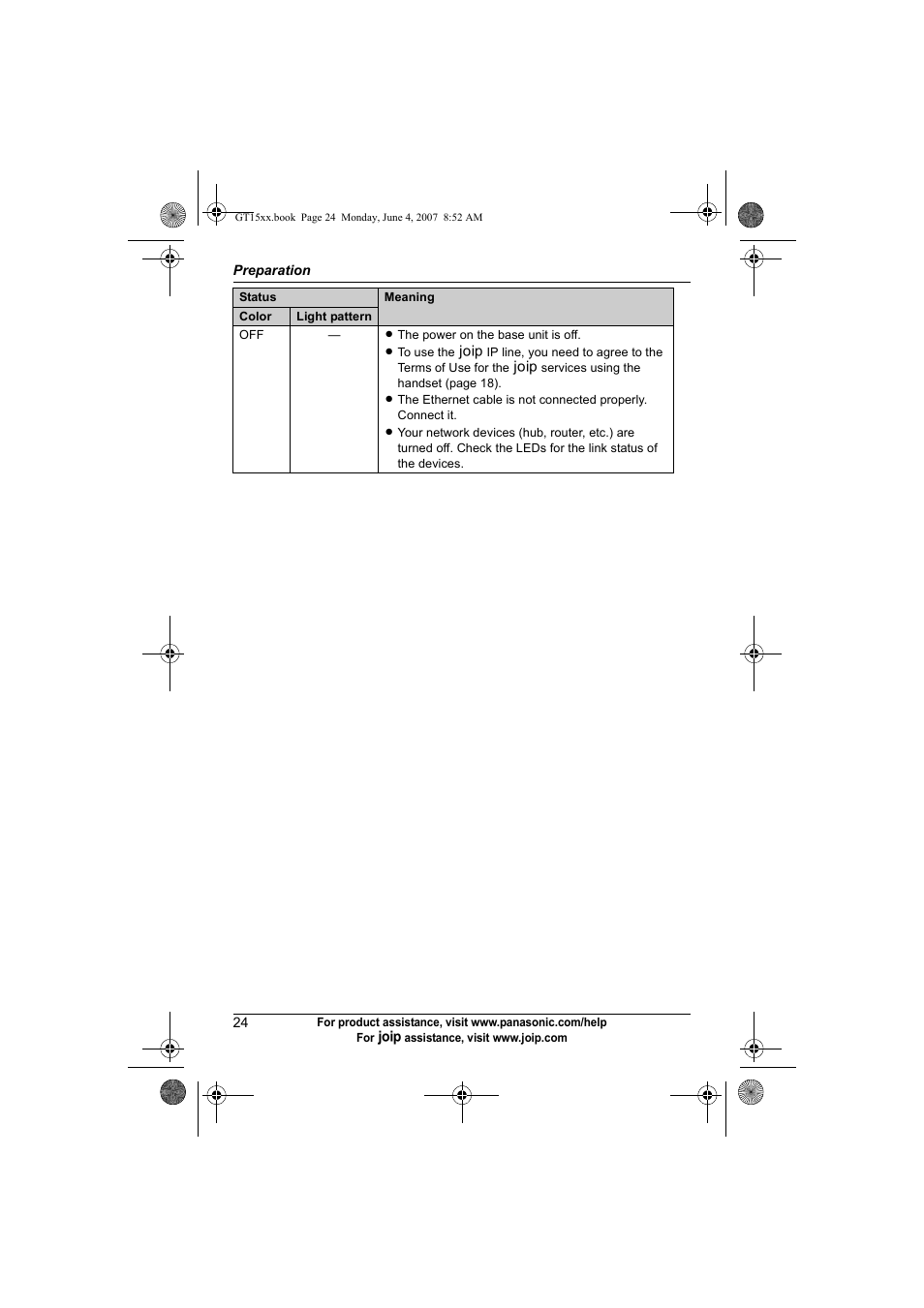 Panasonic BB-GT1540 User Manual | Page 24 / 112