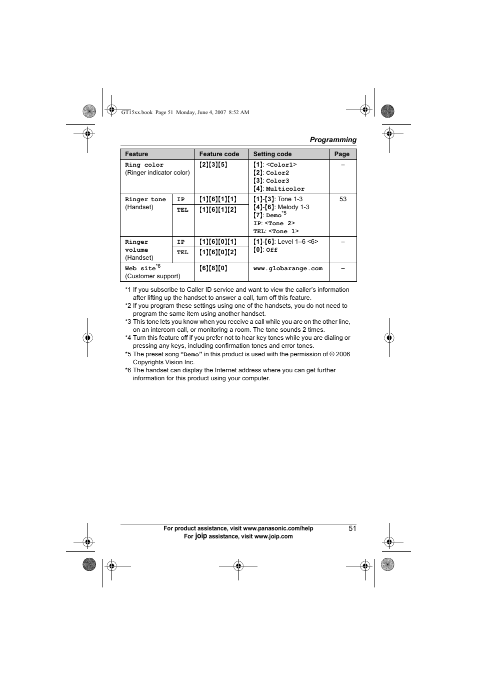Auto talk, Key tone | Panasonic BB-GT1540 User Manual | Page 51 / 112