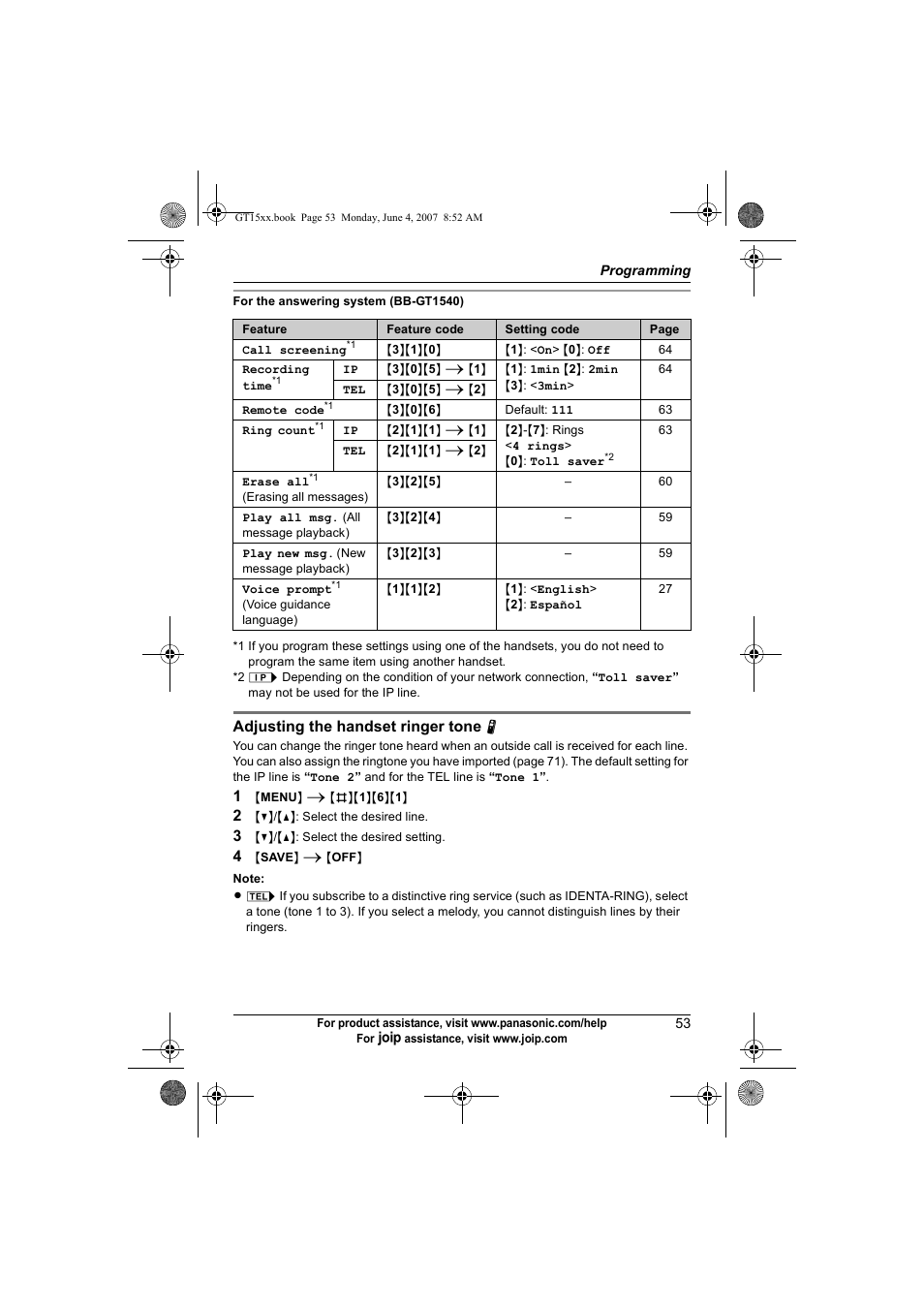 Panasonic BB-GT1540 User Manual | Page 53 / 112