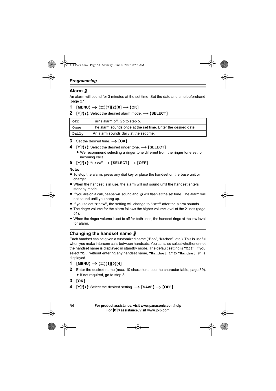 Panasonic BB-GT1540 User Manual | Page 54 / 112