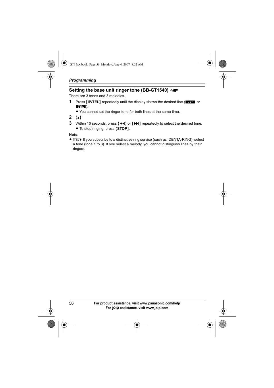 Panasonic BB-GT1540 User Manual | Page 56 / 112