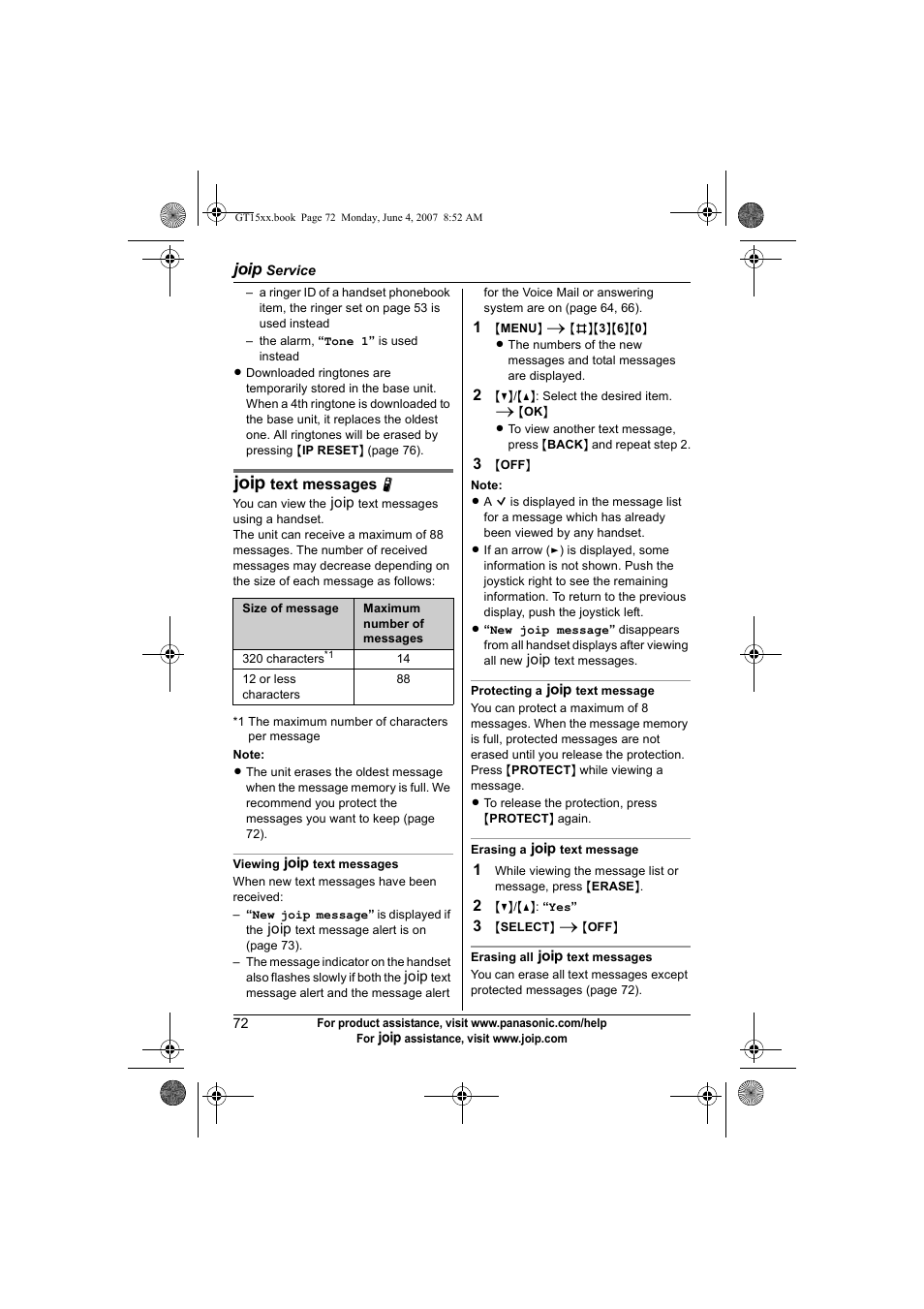 Panasonic BB-GT1540 User Manual | Page 72 / 112