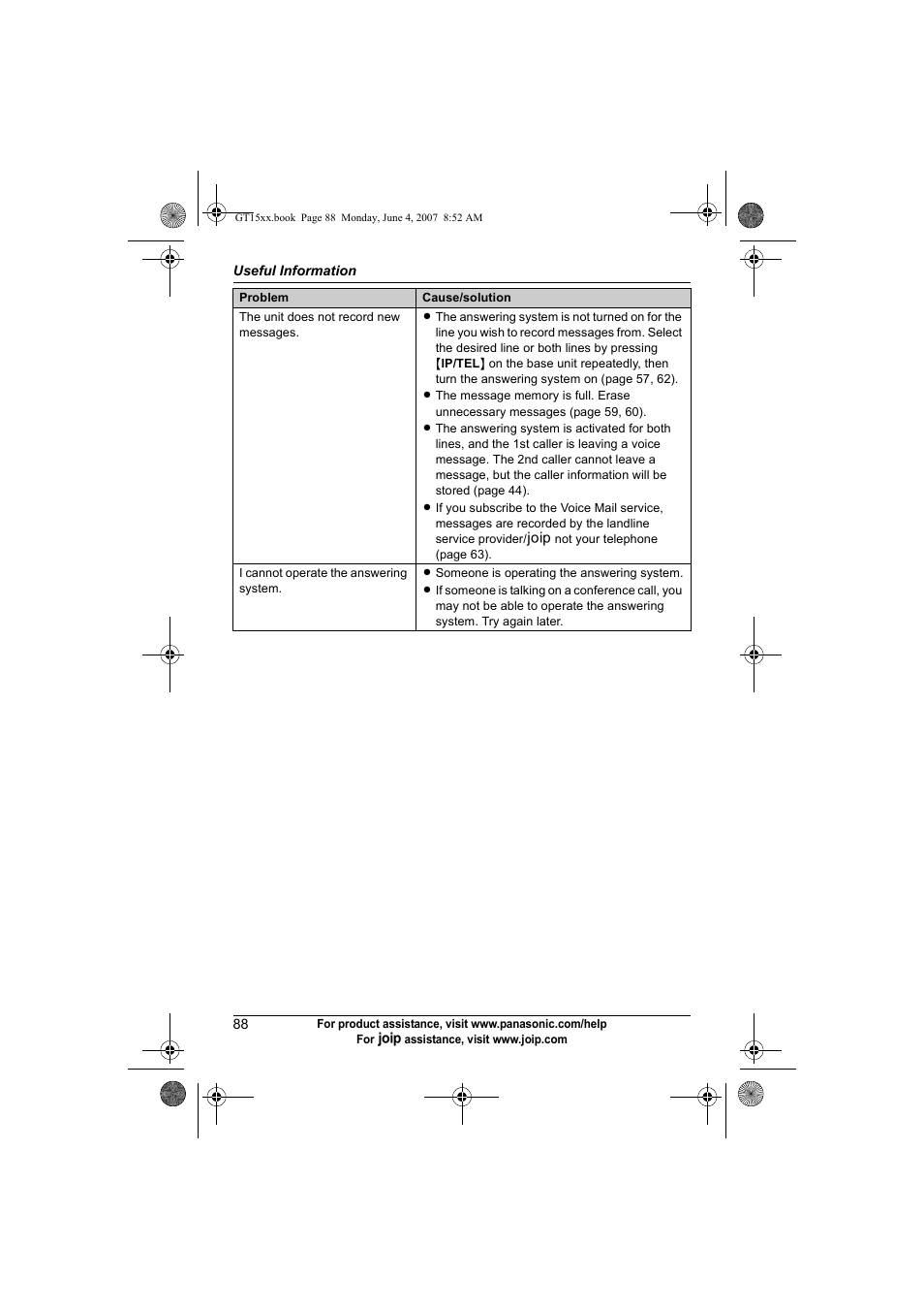 Panasonic BB-GT1540 User Manual | Page 88 / 112