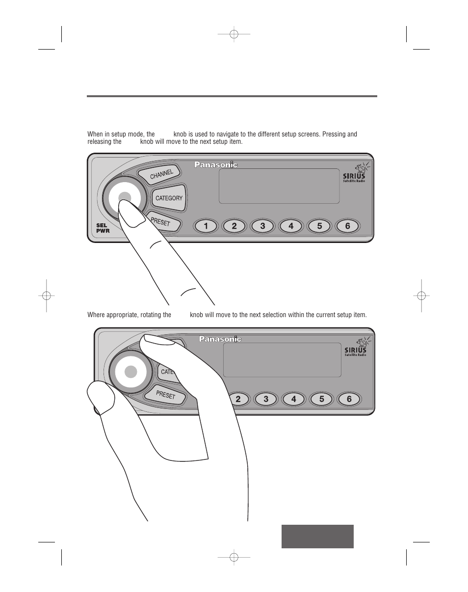 Select a setup item | Panasonic CR-SRT100 User Manual | Page 12 / 53