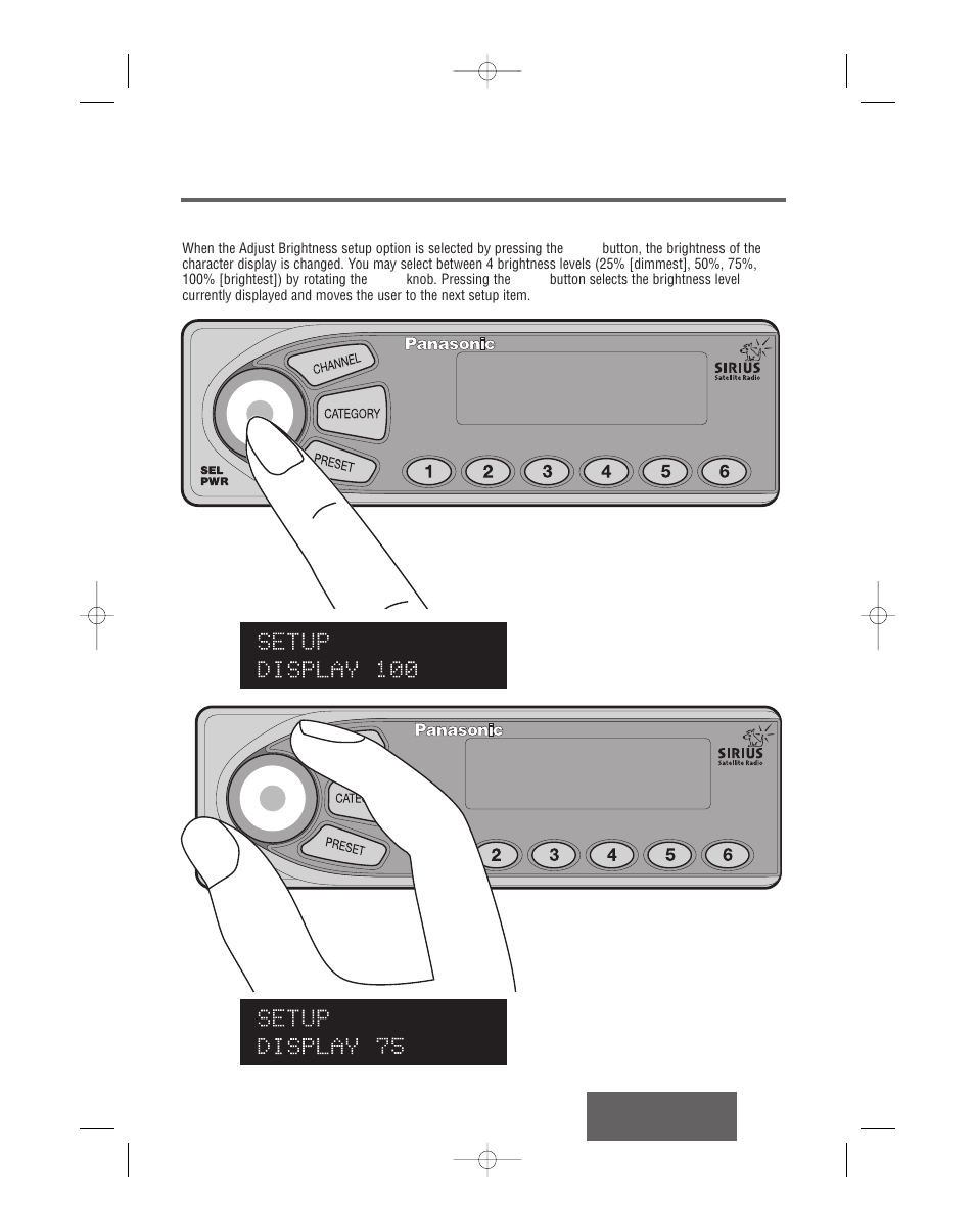 Change the display brightness | Panasonic CR-SRT100 User Manual | Page 14 / 53