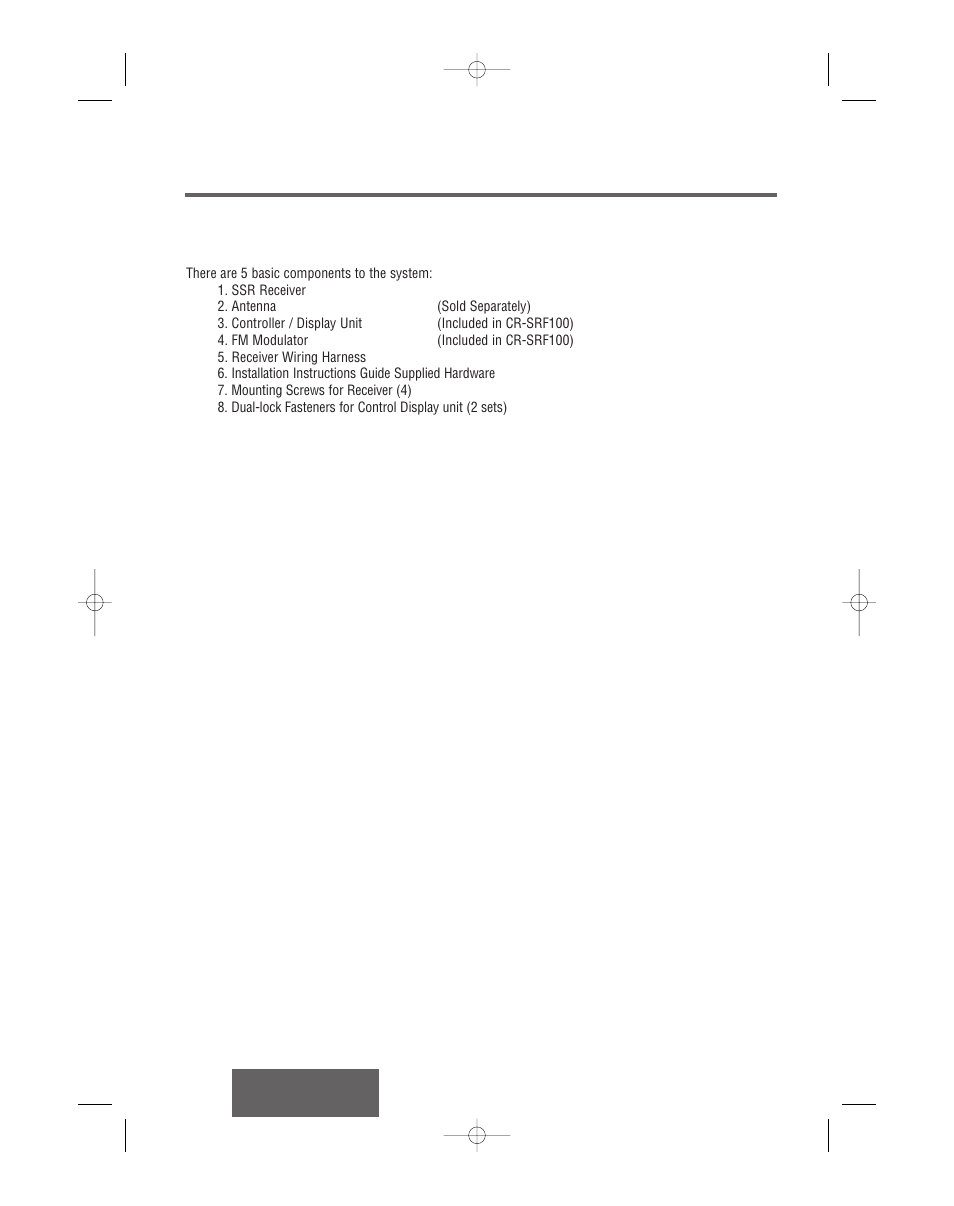 System components & specifications | Panasonic CR-SRT100 User Manual | Page 35 / 53