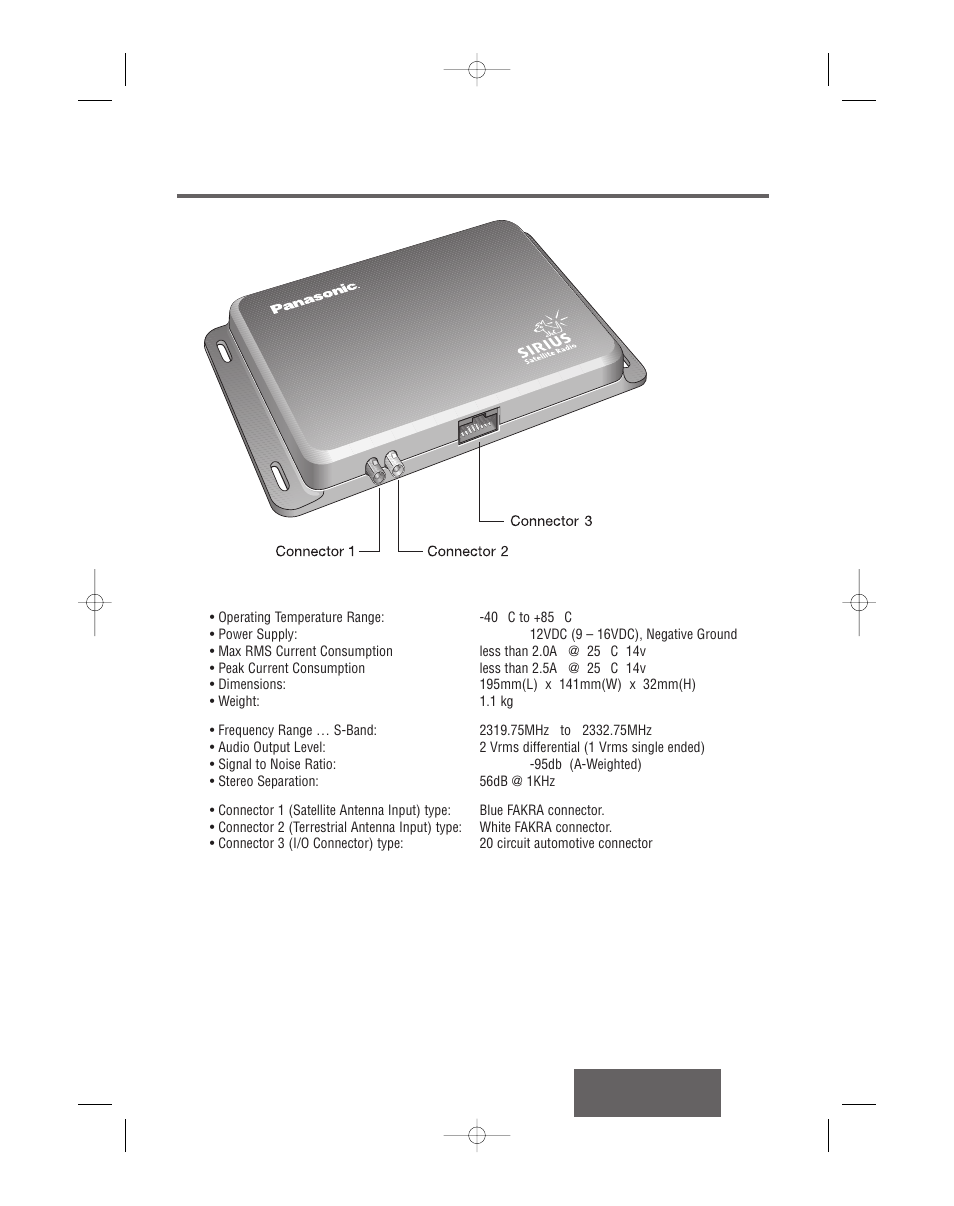 Ssr receiver ... (cr-zx0161z), Ssr receiver … (cr-zx0161z) | Panasonic CR-SRT100 User Manual | Page 36 / 53