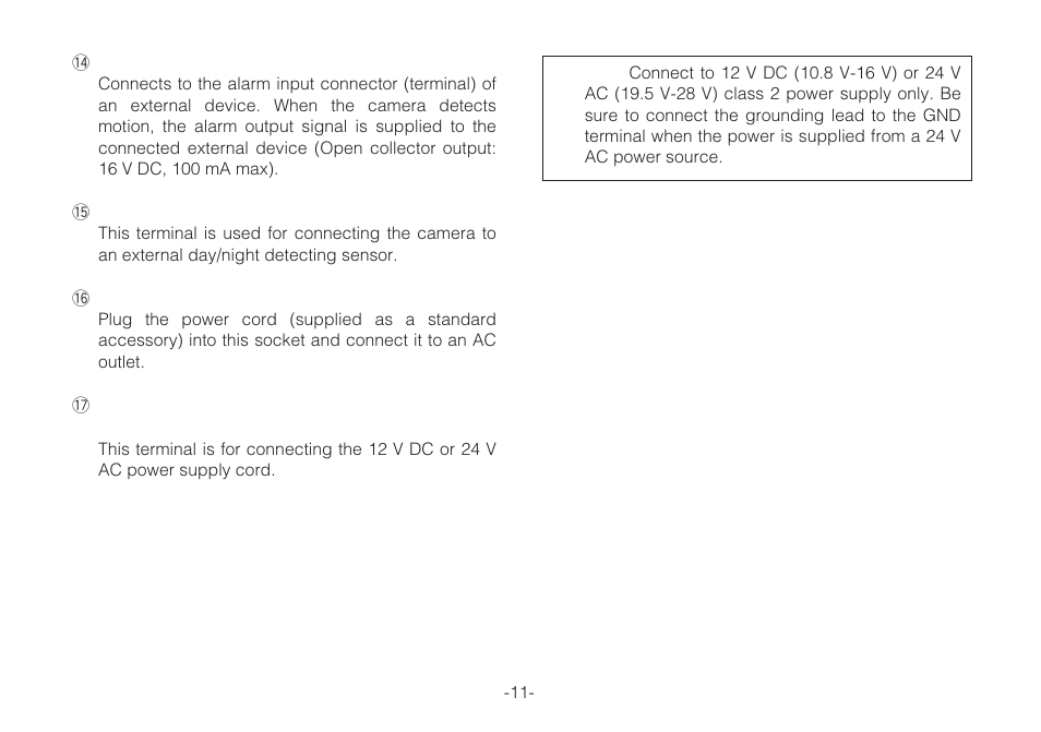 Panasonic WV-C L924A User Manual | Page 11 / 45