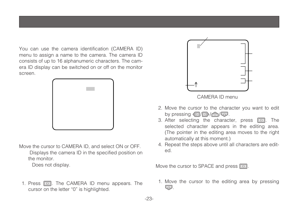 Setting procedures | Panasonic WV-C L924A User Manual | Page 22 / 45
