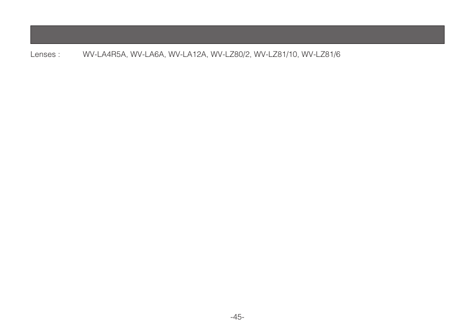 Optional accessories | Panasonic WV-C L924A User Manual | Page 44 / 45