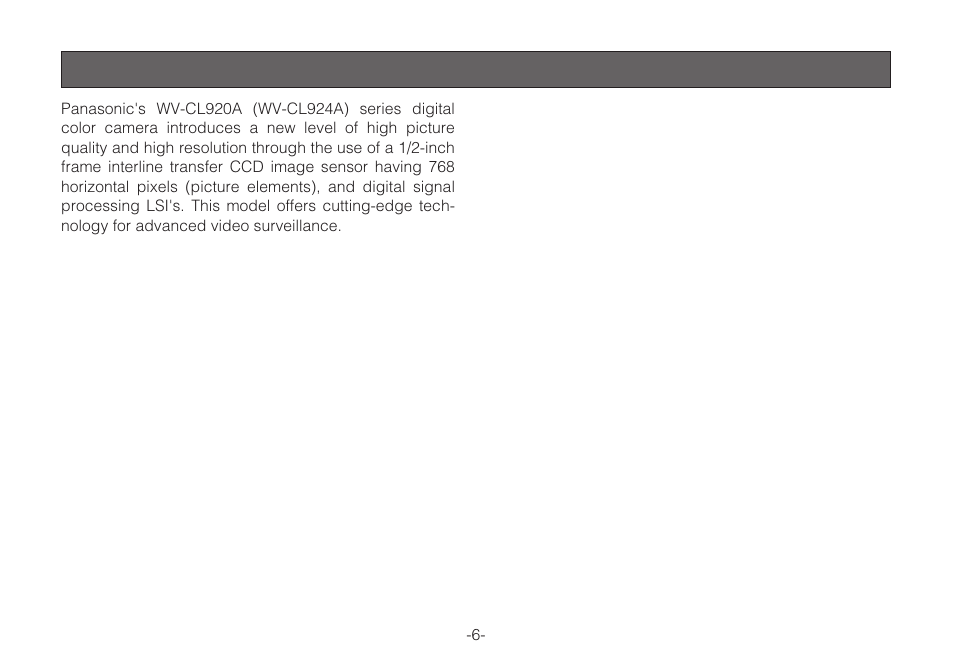 Preface | Panasonic WV-C L924A User Manual | Page 6 / 45
