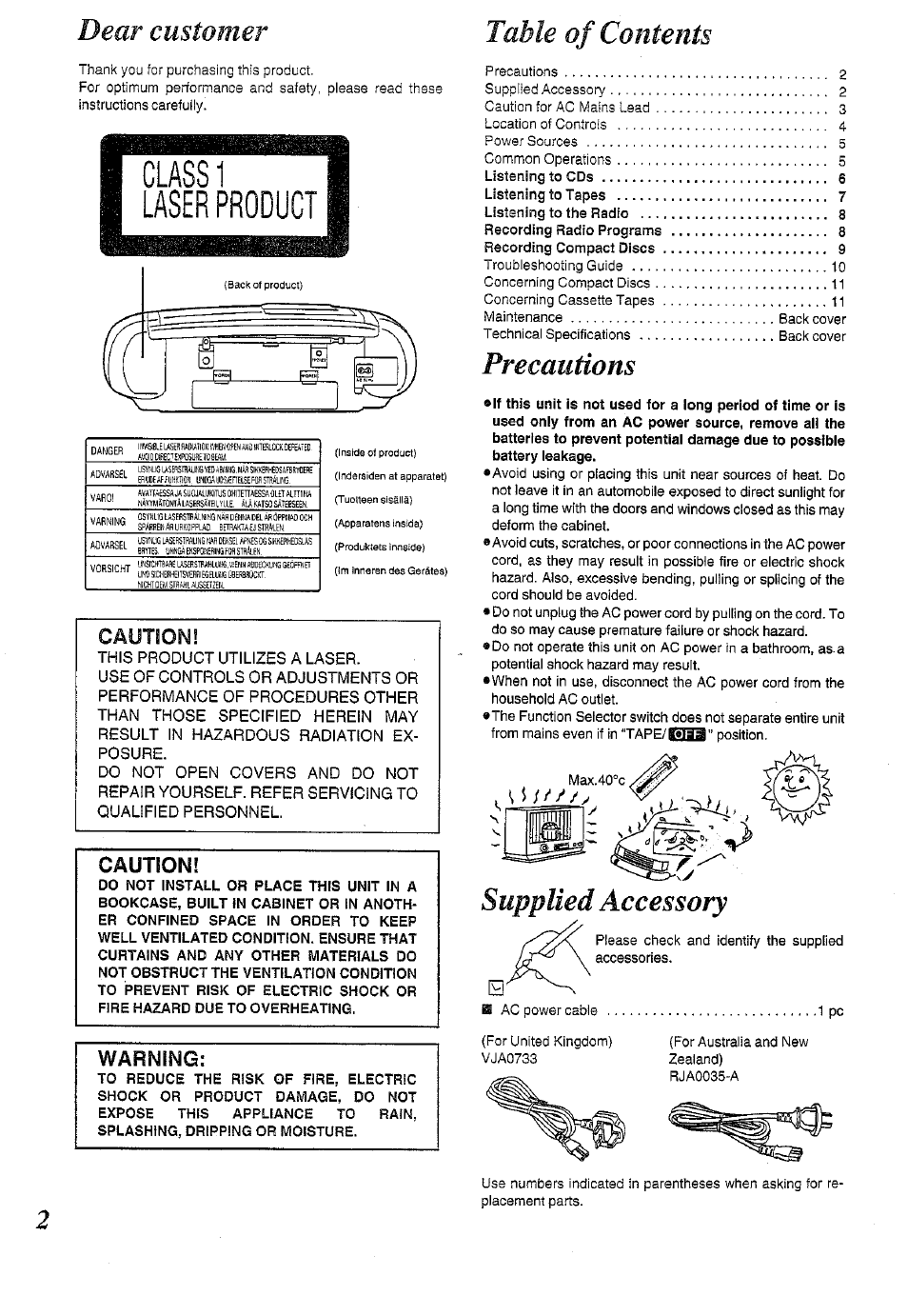 Panasonic RX-DS11 User Manual | Page 2 / 12