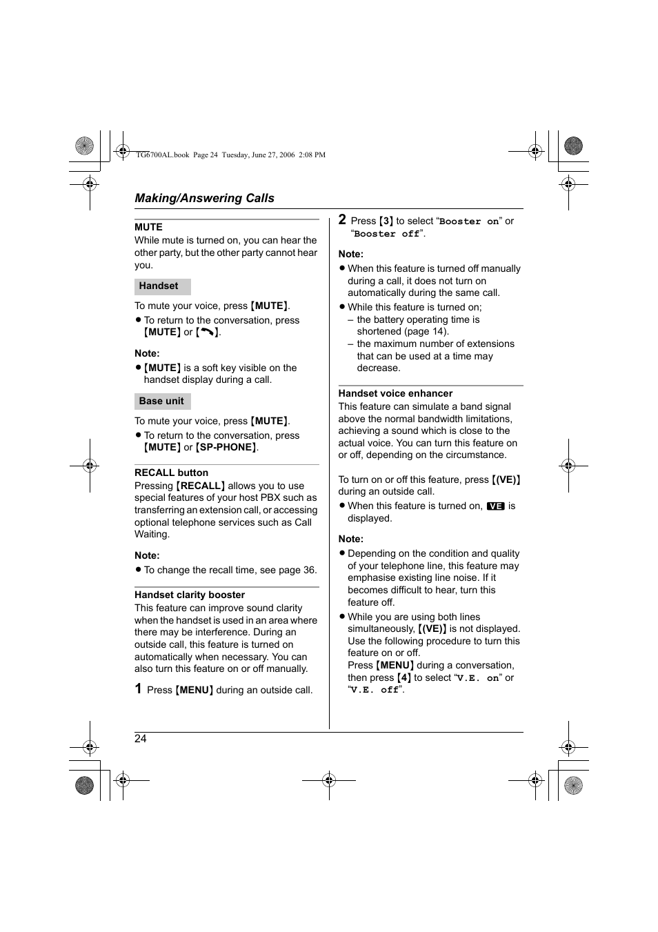 Panasonic KX-TG6700AL User Manual | Page 24 / 72
