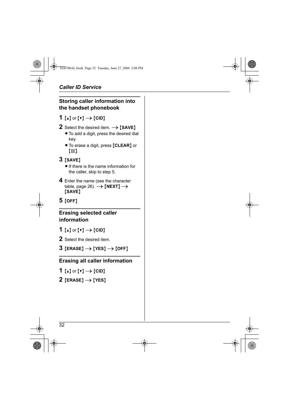 Panasonic KX-TG6700AL User Manual | Page 32 / 72