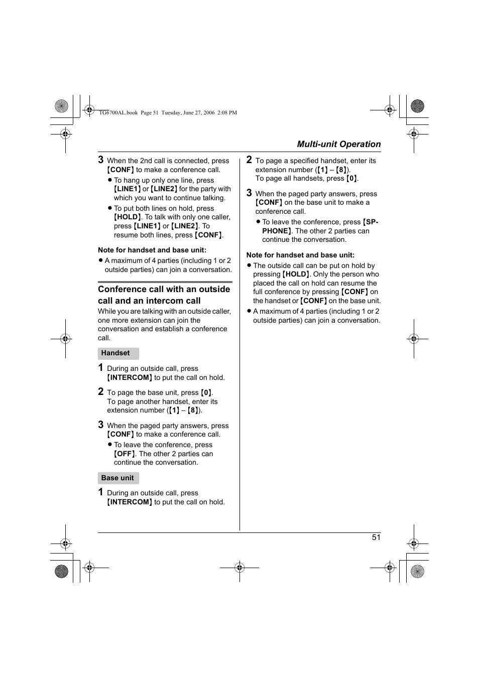 Panasonic KX-TG6700AL User Manual | Page 51 / 72
