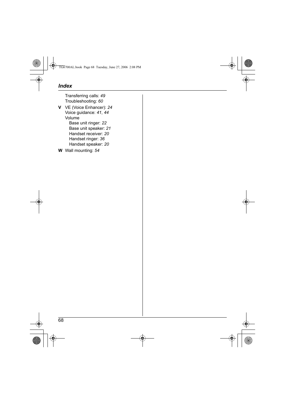 Panasonic KX-TG6700AL User Manual | Page 68 / 72